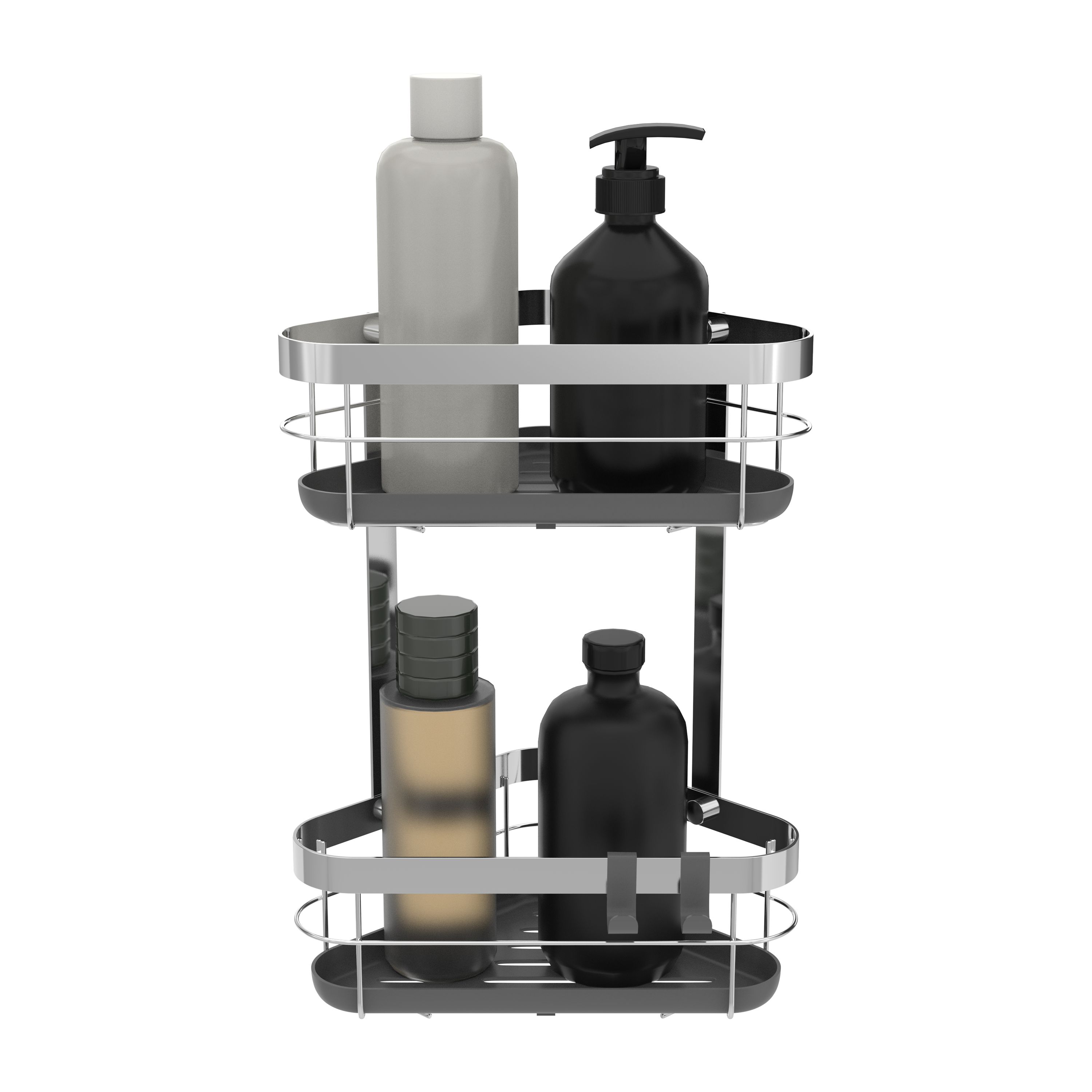 Etagère de douche d'angle chrome à visser mur remix SENSEA - 2