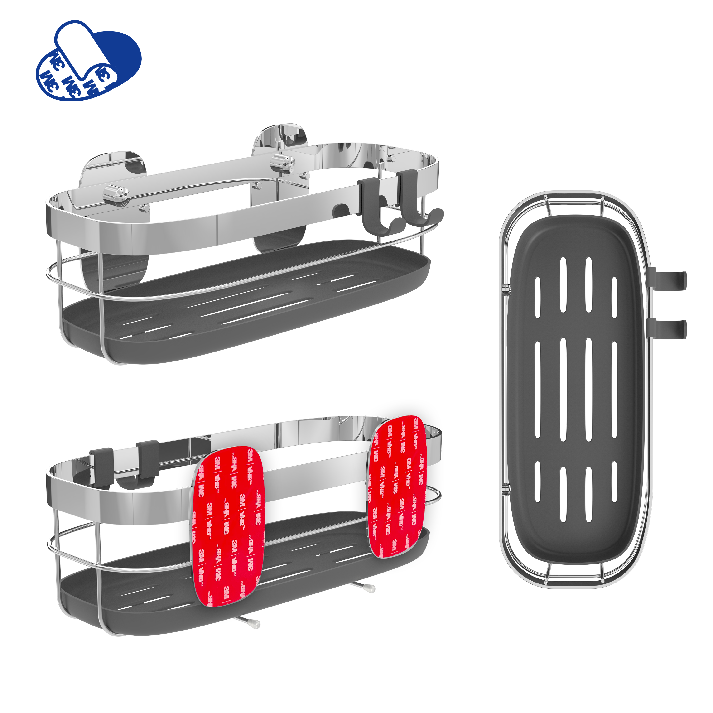 Cesto de duche cromado Remix Sensea - 3