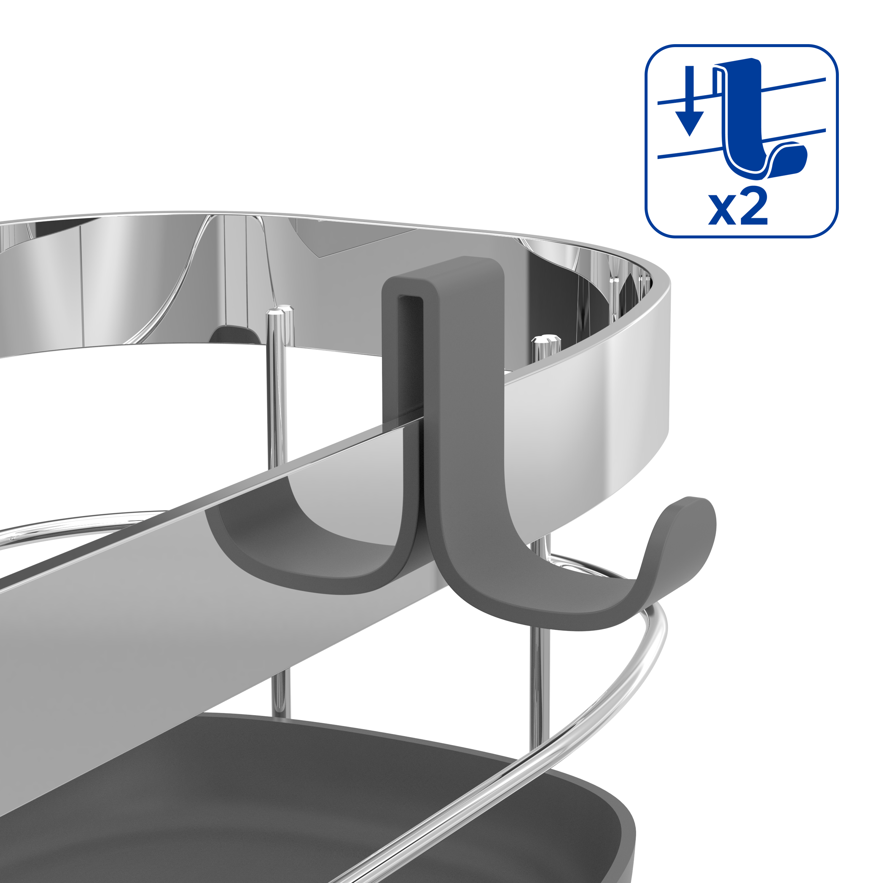 Etagère de douche d'angle chrome à visser mur remix SENSEA - 7