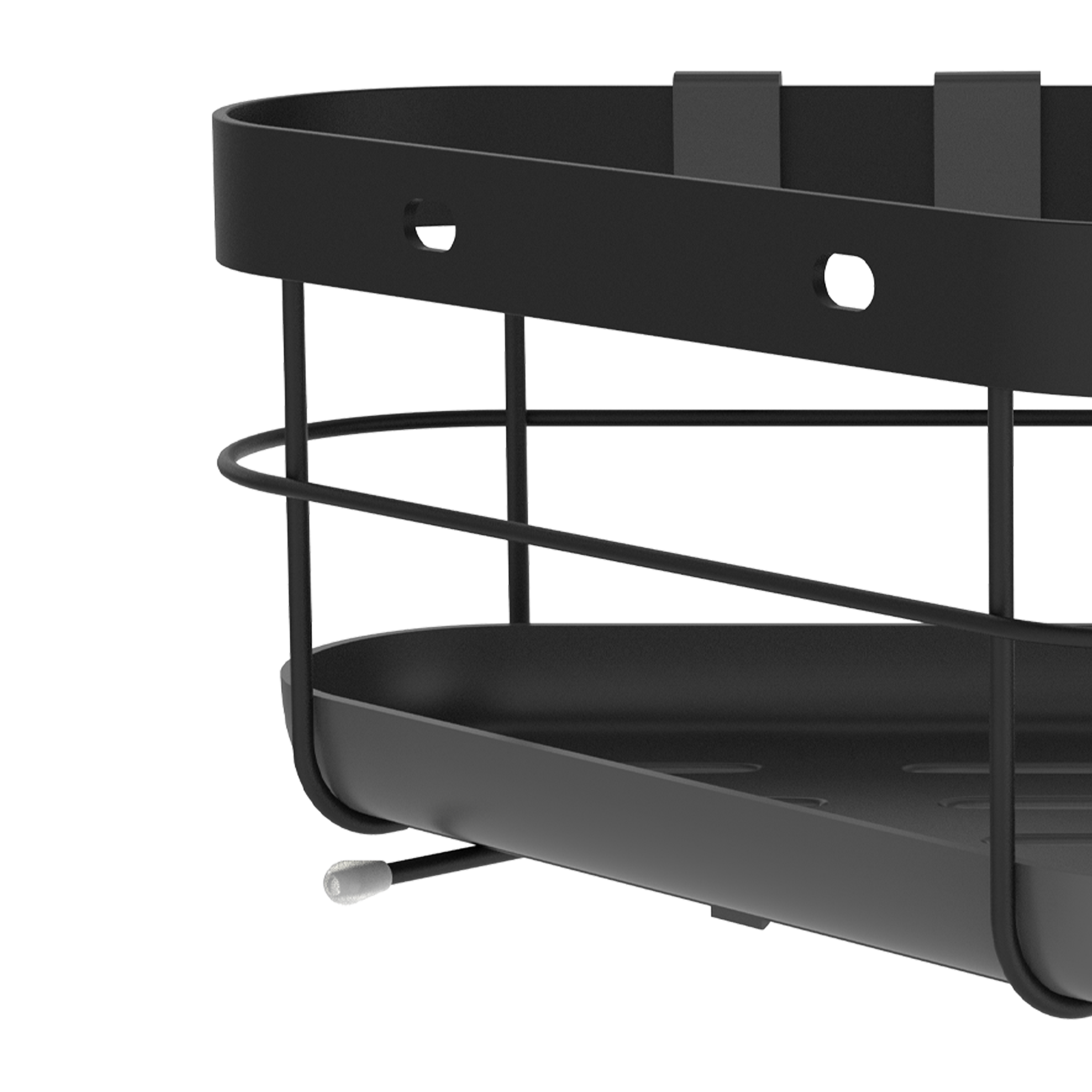 Organizador de ducha Remix negro acero mate con 1 altura para atornillar 21.5x10.3x21.5 cm - 7