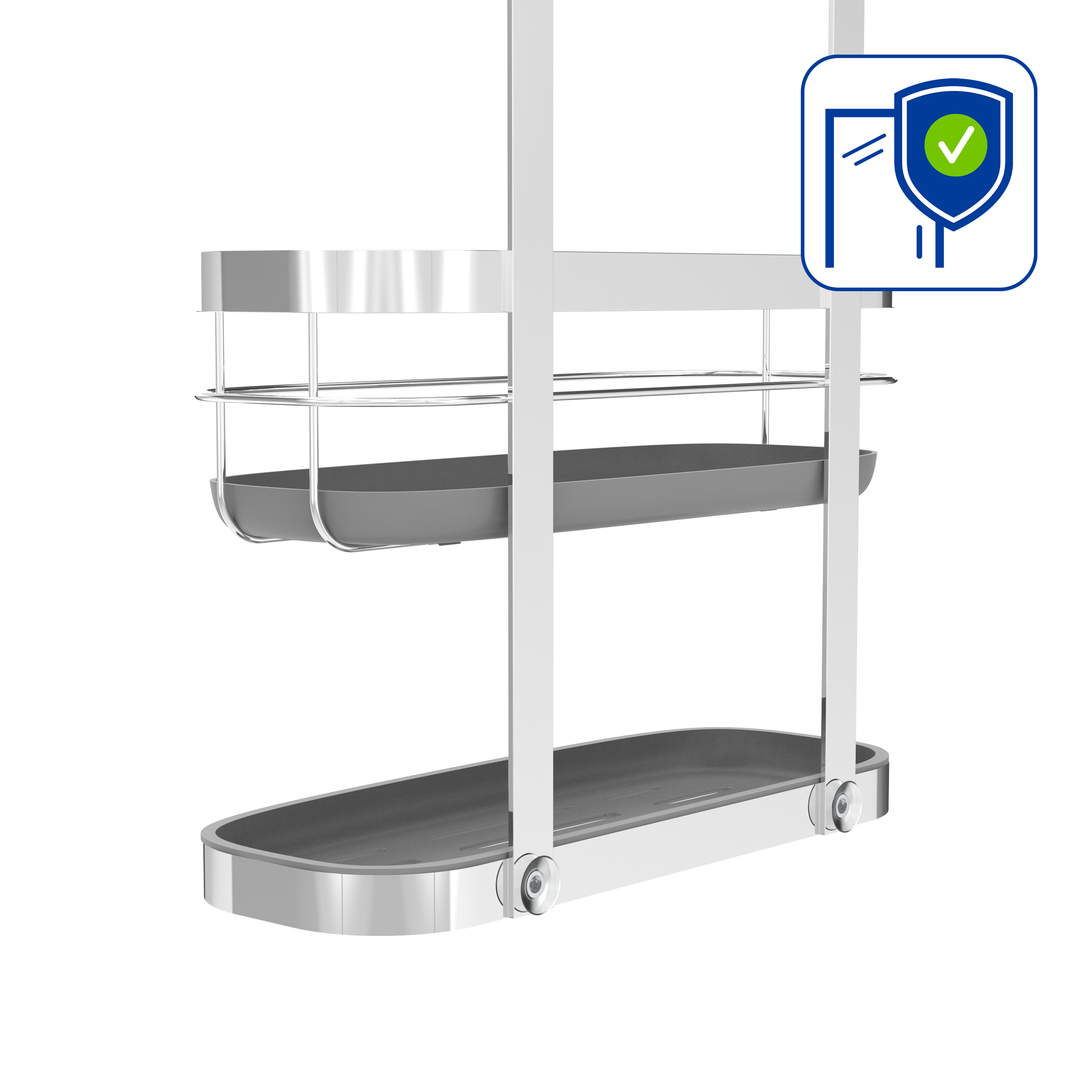 Etagère de douche chrome à suspendre à la paroi de douche remix SENSEA - 8