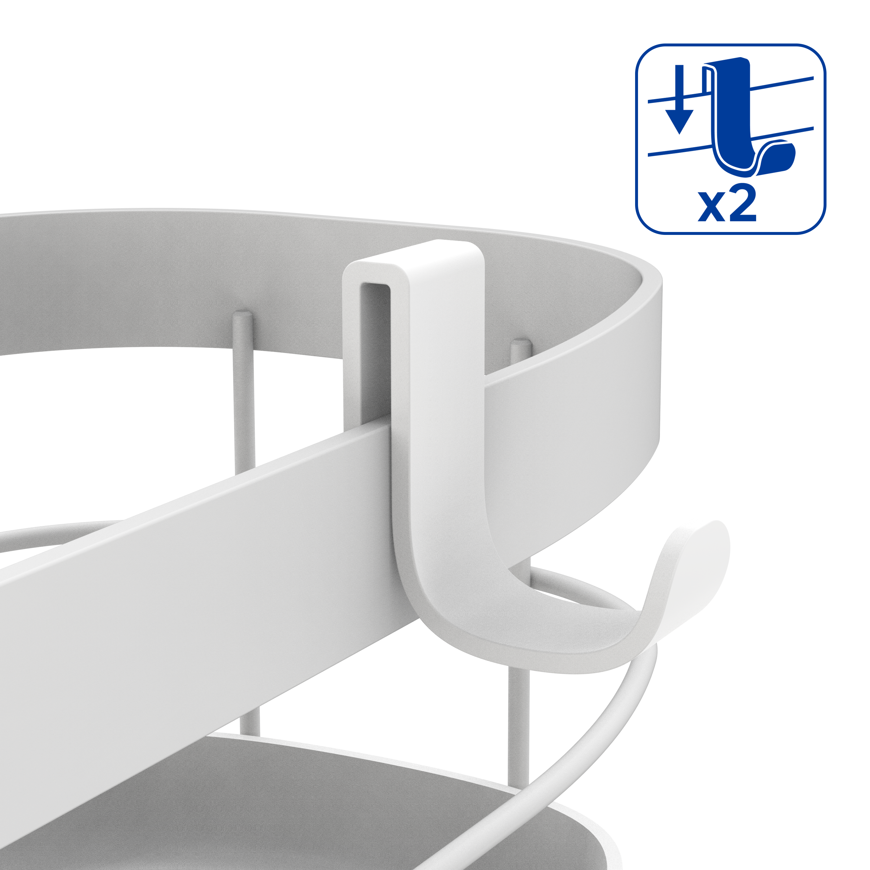 Etagère de douche d'angle blanche à visser ou à coller au mur remix SENSEA - 6