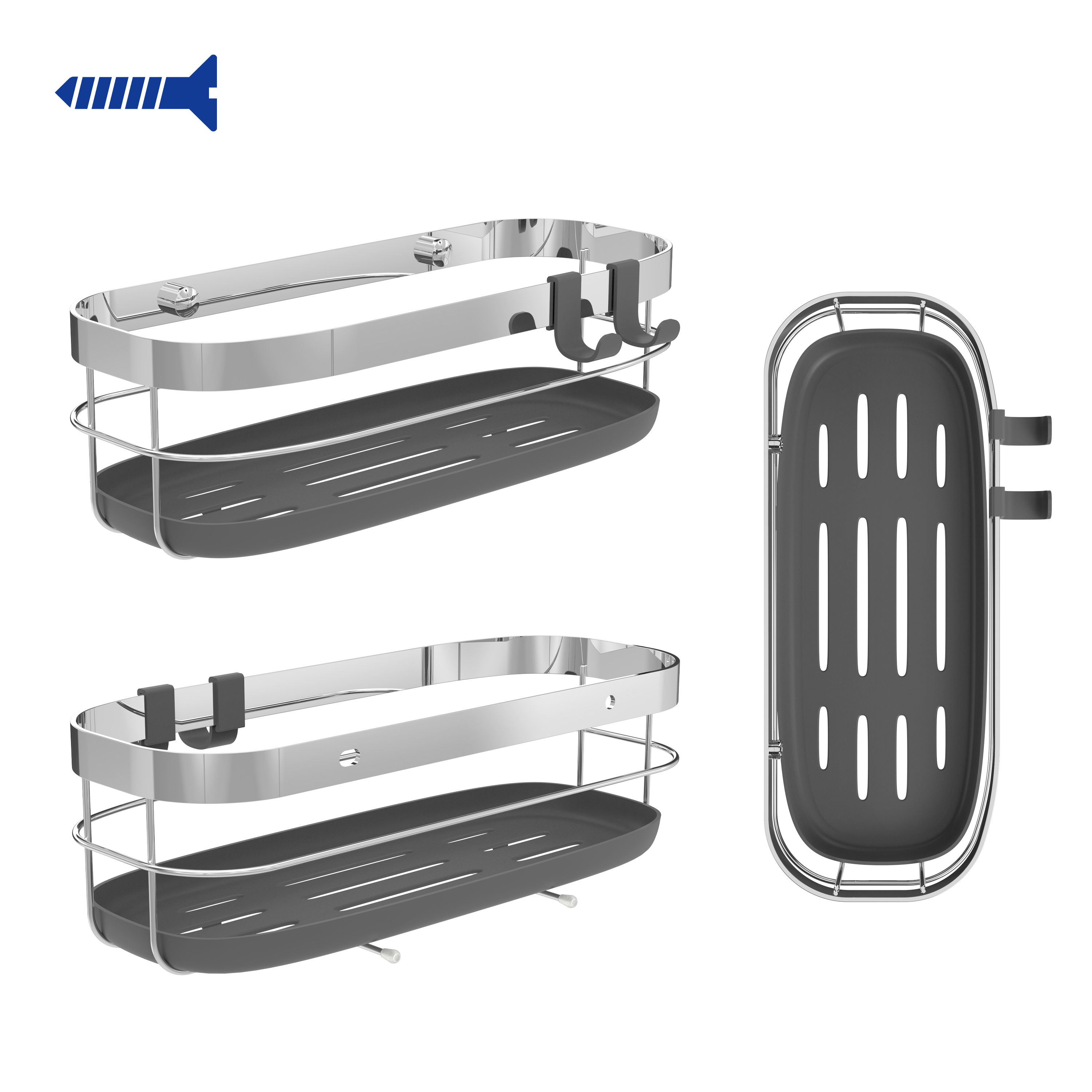 Cesto de duche cromado Remix Sensea - 2