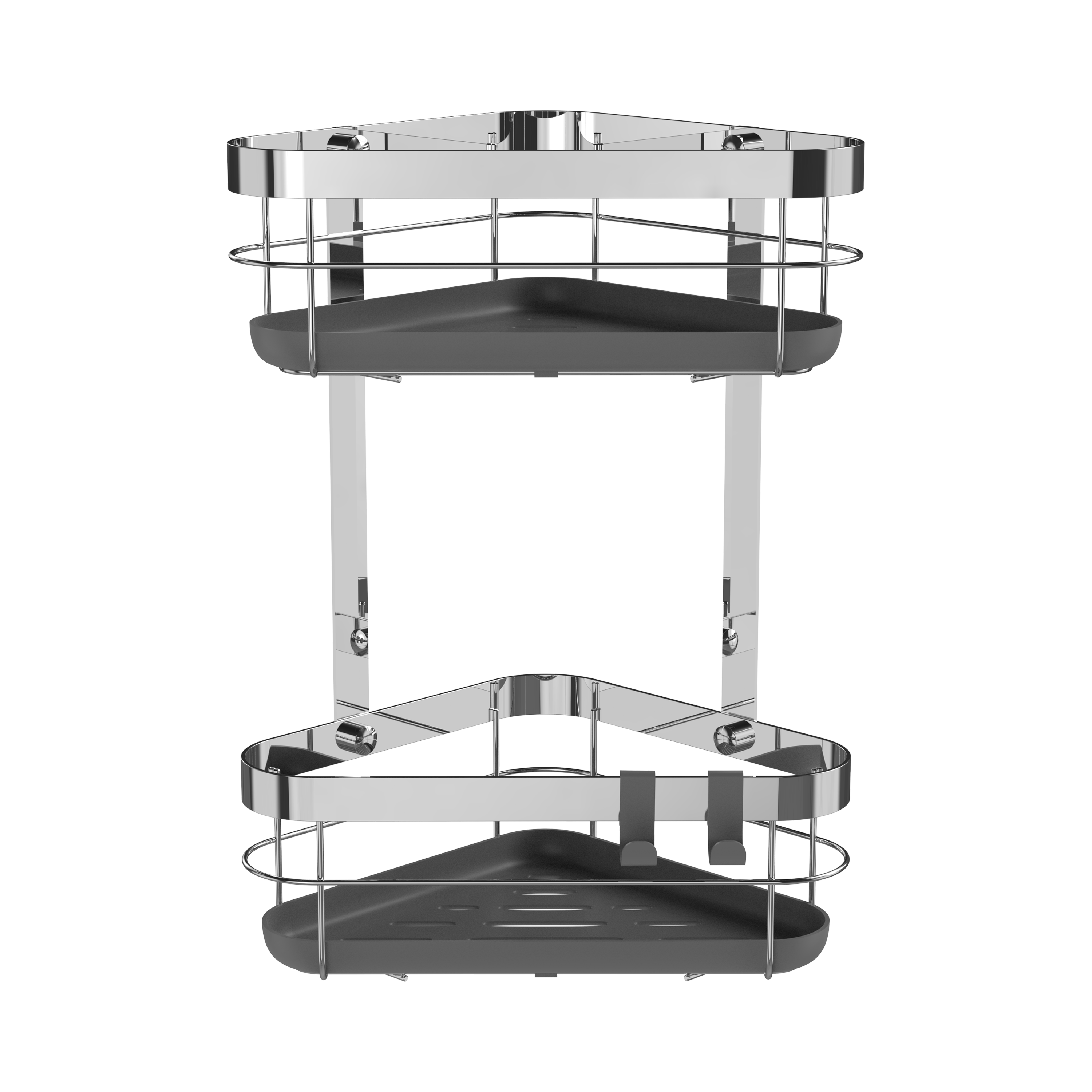 Etagère de douche d'angle chrome à visser mur remix SENSEA - 3