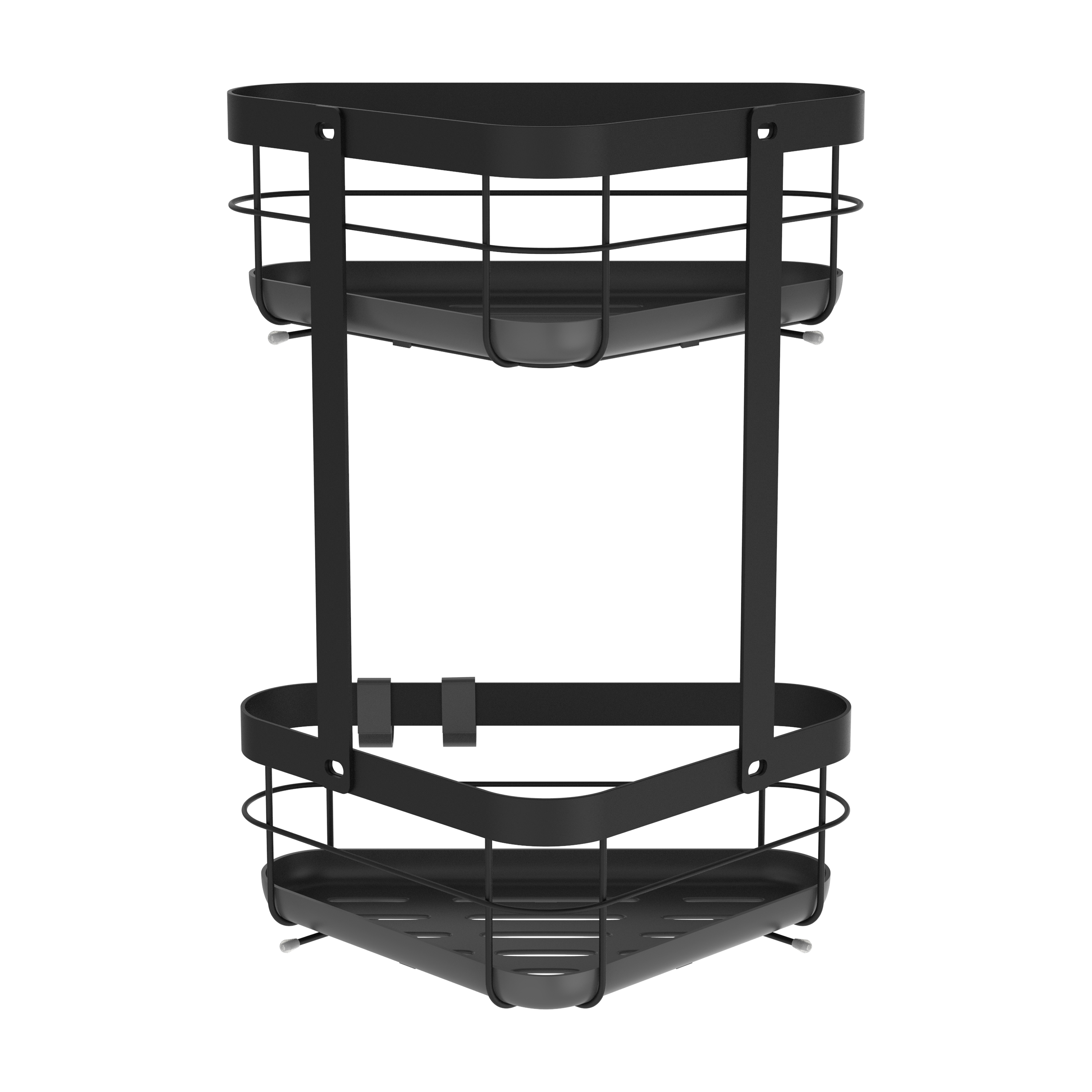 Etagère de douche d'angle noire à visser au mur remix SENSEA - 3