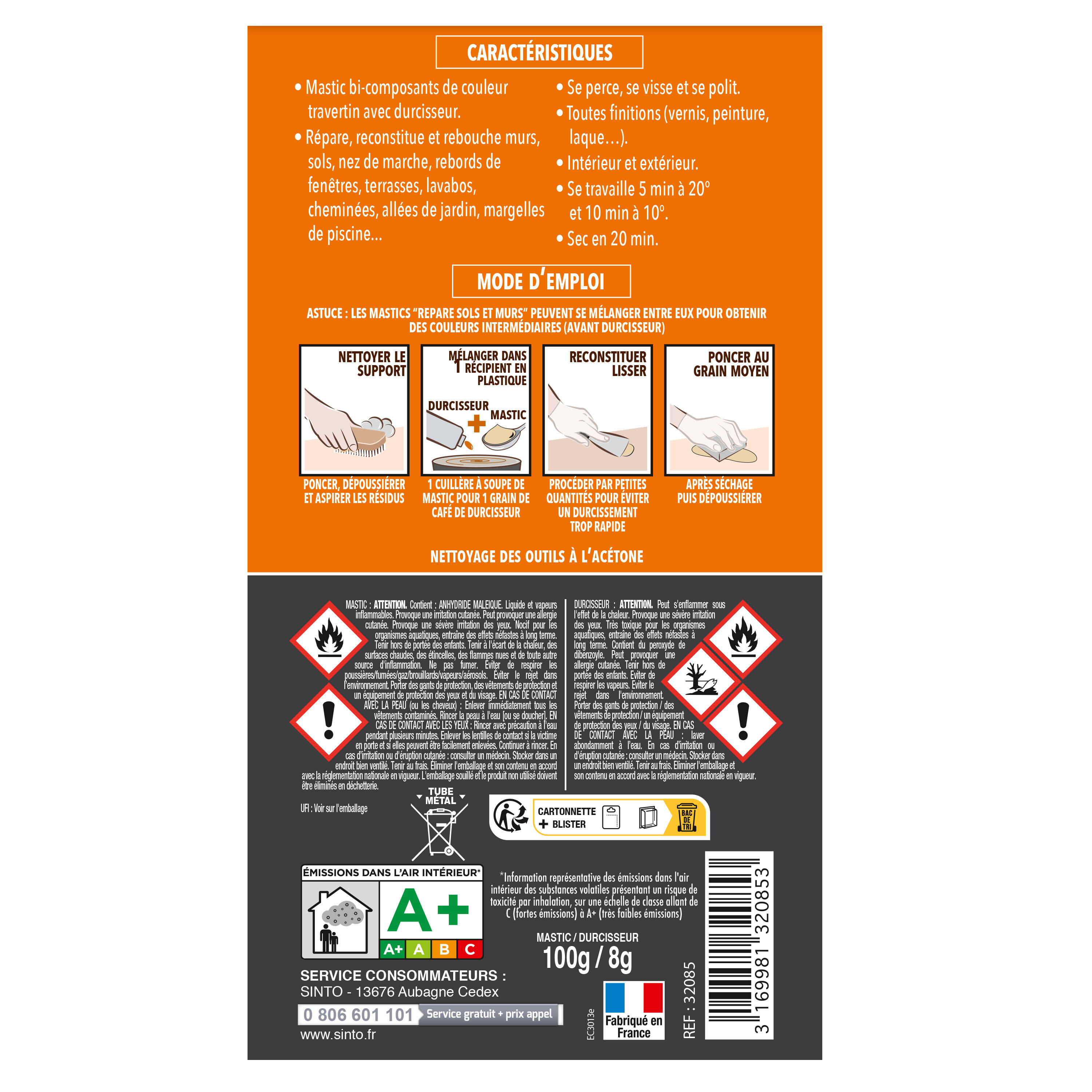 Mastic Sintopierre, mastic et durcisseur SINTO beige 100 g - 7