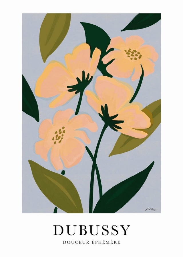 Affiche Douceur ephemere, multicouleur EDITIONS BRAUN l.50 x H.70 cm