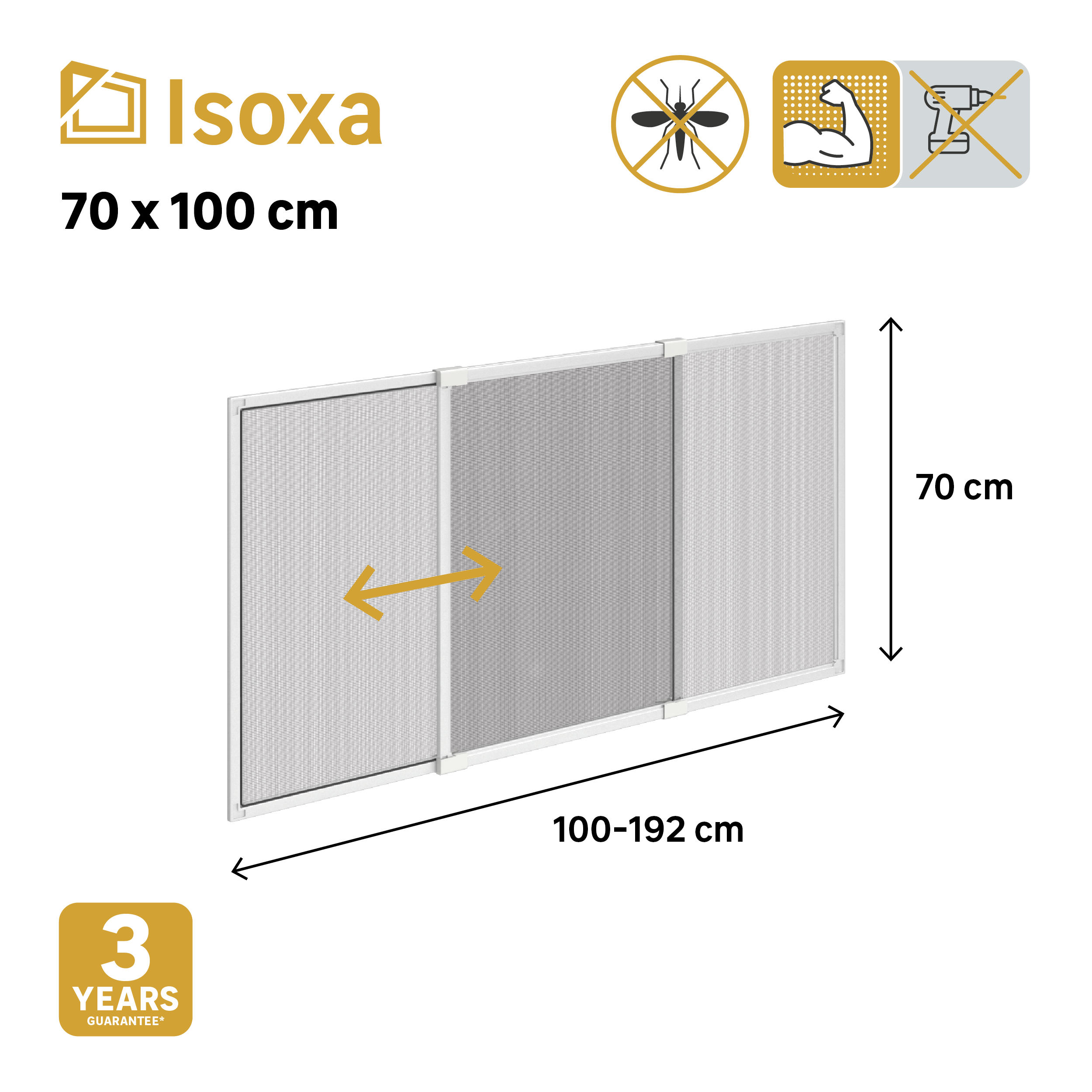 Rede mosquiteira para janela ISOXA EXTENSÍVEL BRANCO 70X100CM - 6