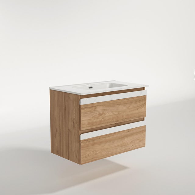 Mueble de baño Kioto imitación nogal 80x45 cm (lavabo no incluido)