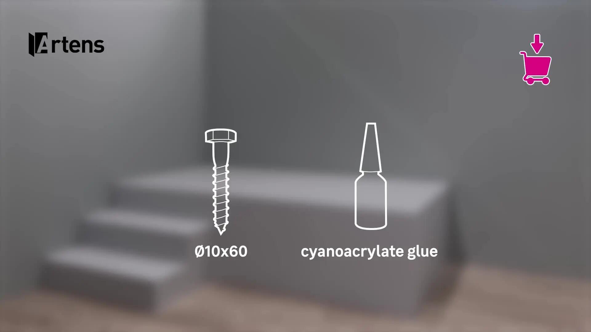 Guardacorpo 2M de fixação lateral Artens de inox - 7