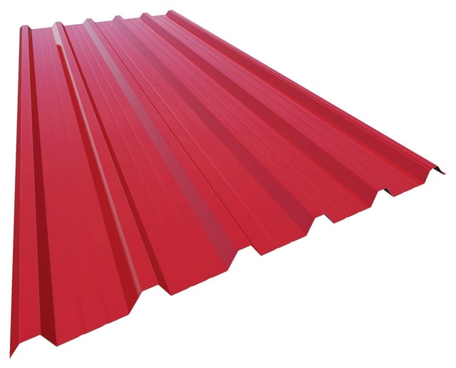 PLACA ACERO LACADO TRAPEZOIDAL ROJO 6X1M