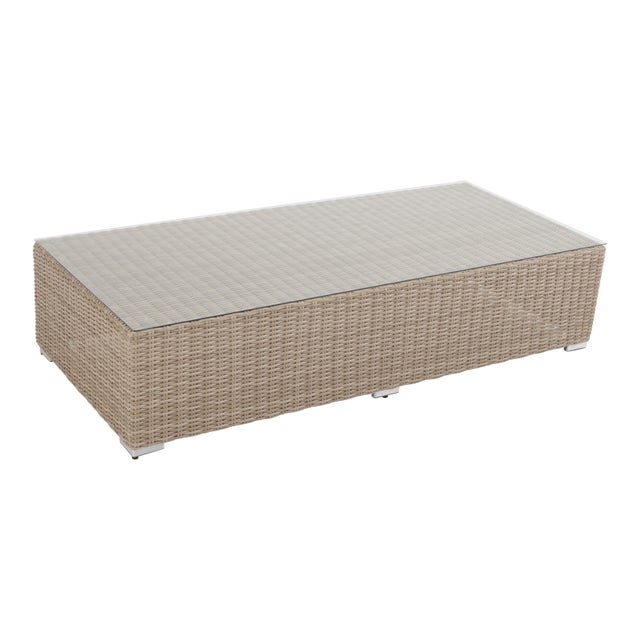 Tavolino da esterno Costa Rica NATERIAL in alluminio con piano in vetro per 6 persone 180x80cm