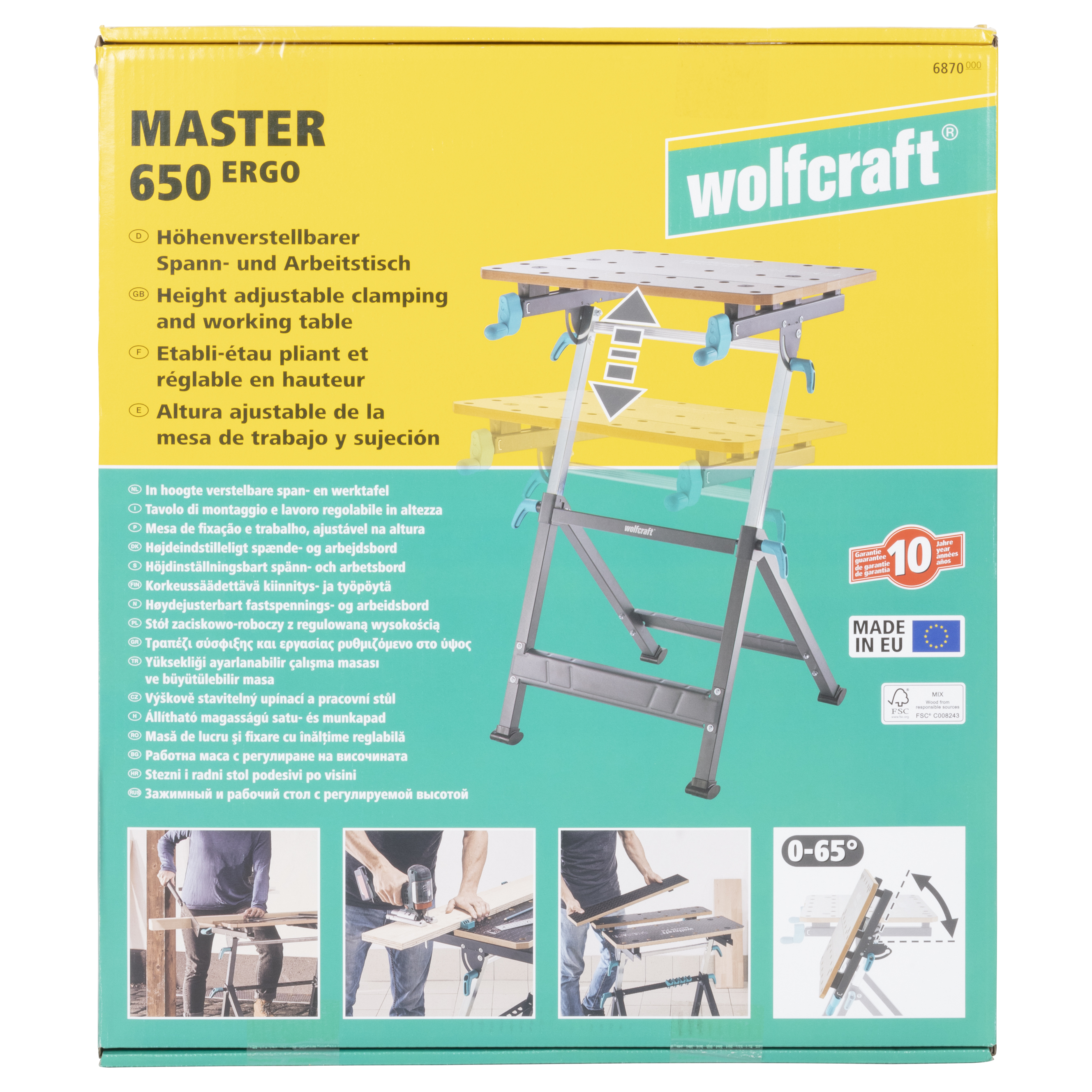 Bancada de fixação e de trabalho desdobrável Wolfcraft Master 650 Ergo - 10