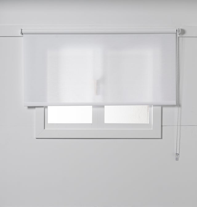Estor enrollable Shantung blanco de 120x190cm