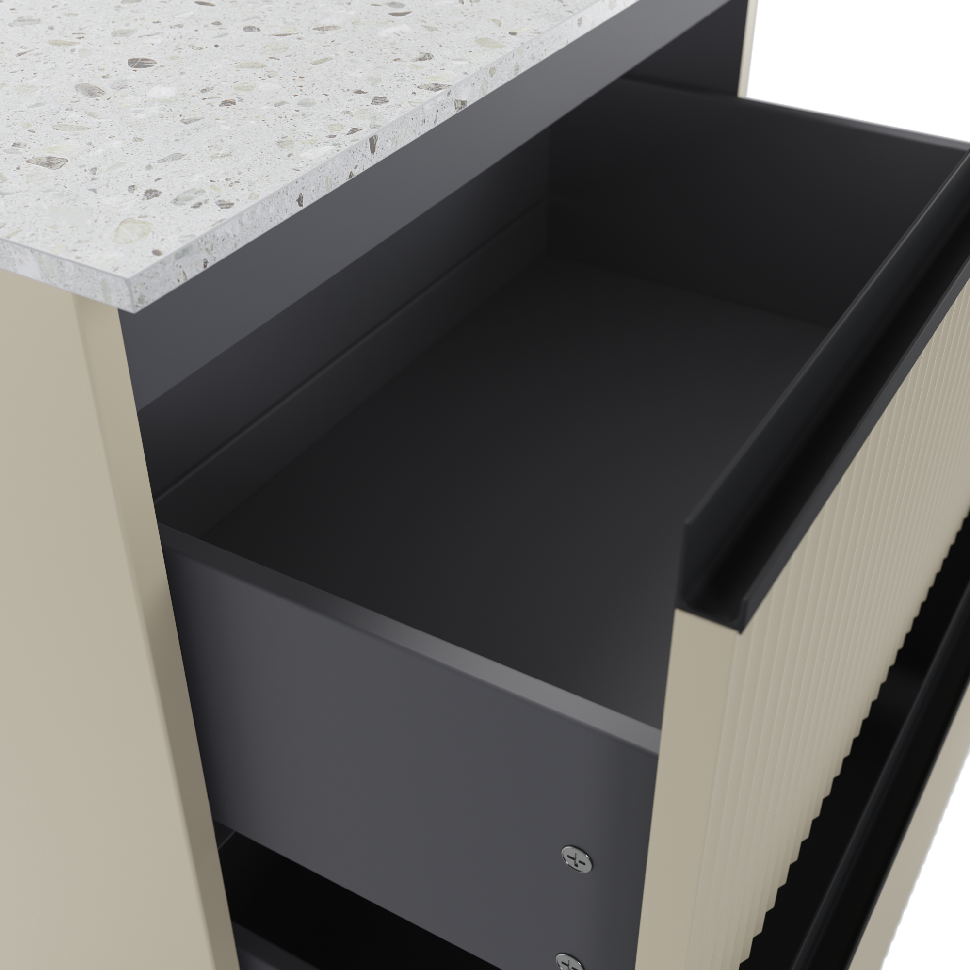 Mobile da bagno sospeso sotto lavabo L 60 x H 58 x P 48.1 cm beige laccato opaco, 2 cassetti SENSEA Studio - 8