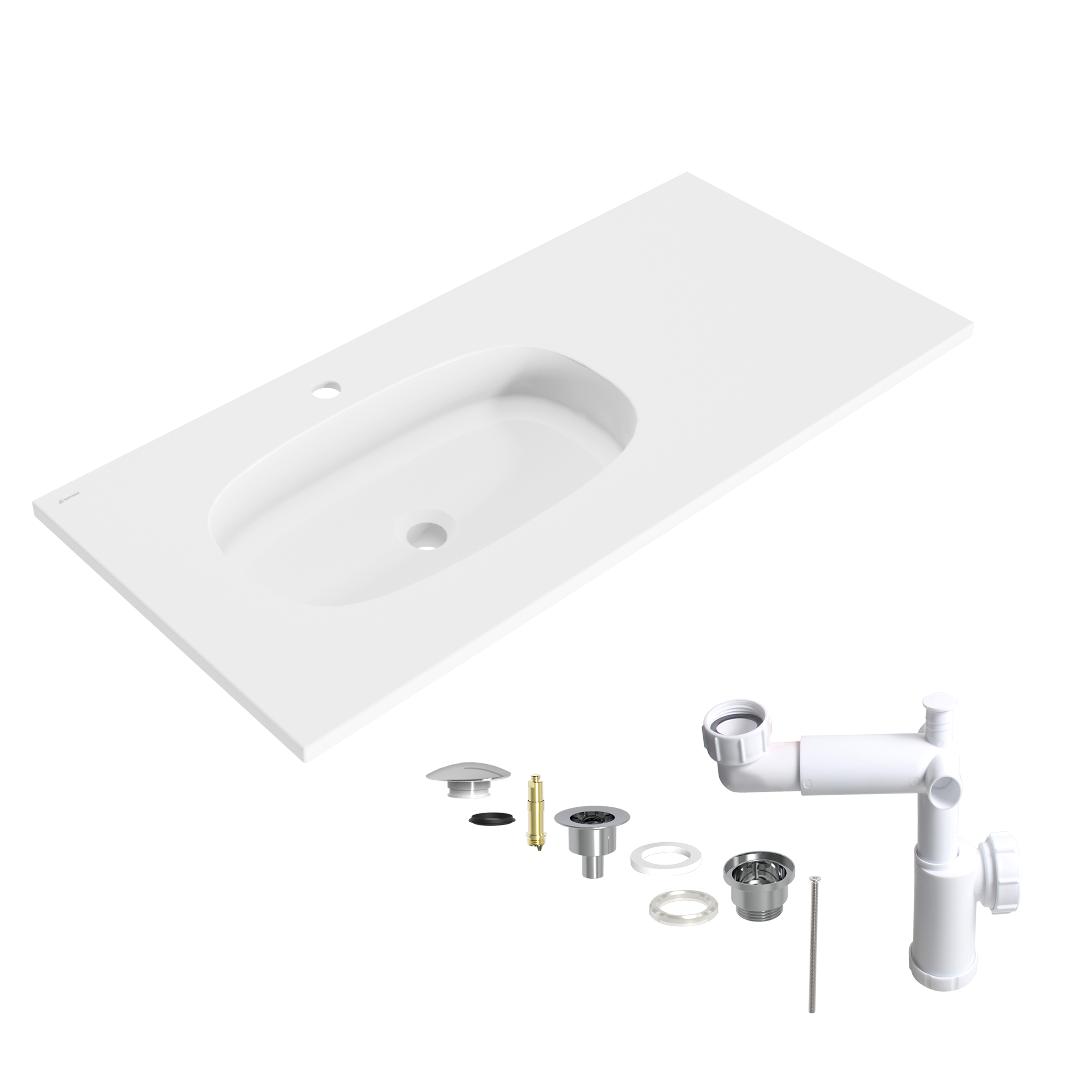 Lavabo encastrado modern blanco 101x14.3x46 cm