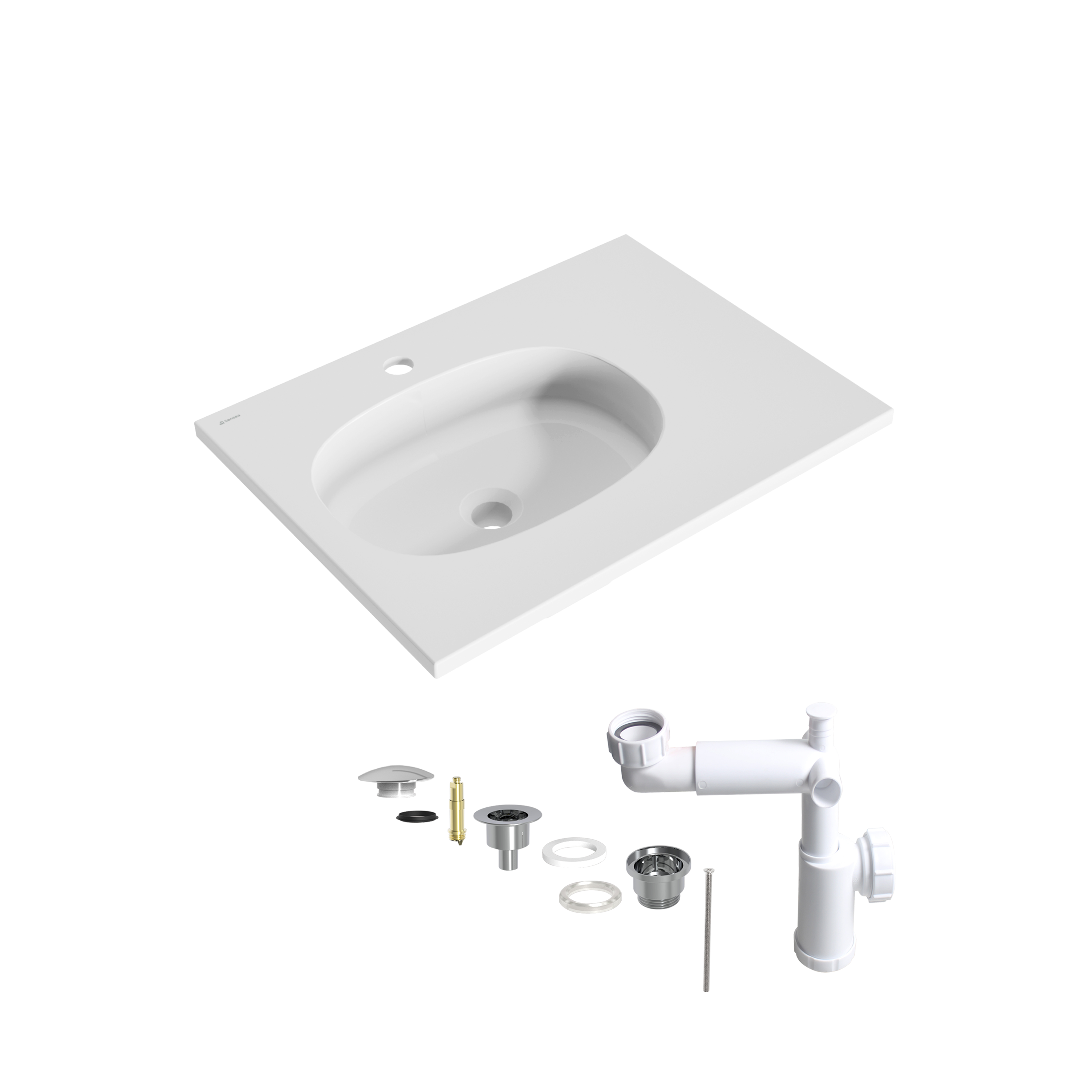 Lavabo encastrado modern blanco 61x14.3x46 cm