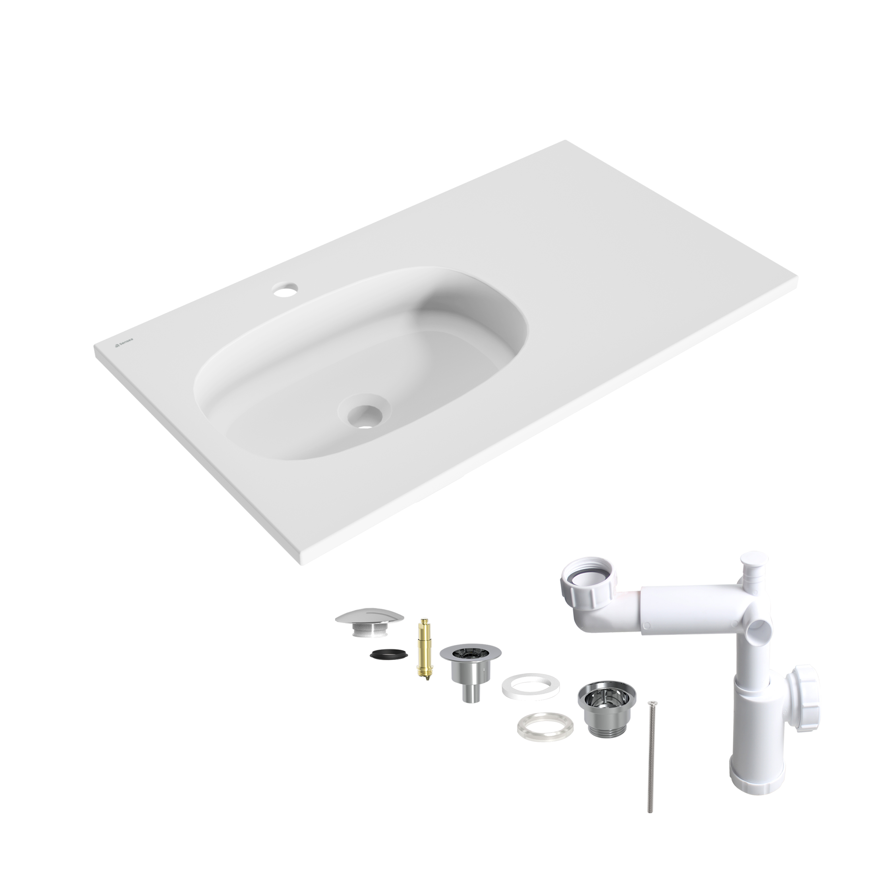 Lavabo encastrado modern blanco 81x14.3x46 cm