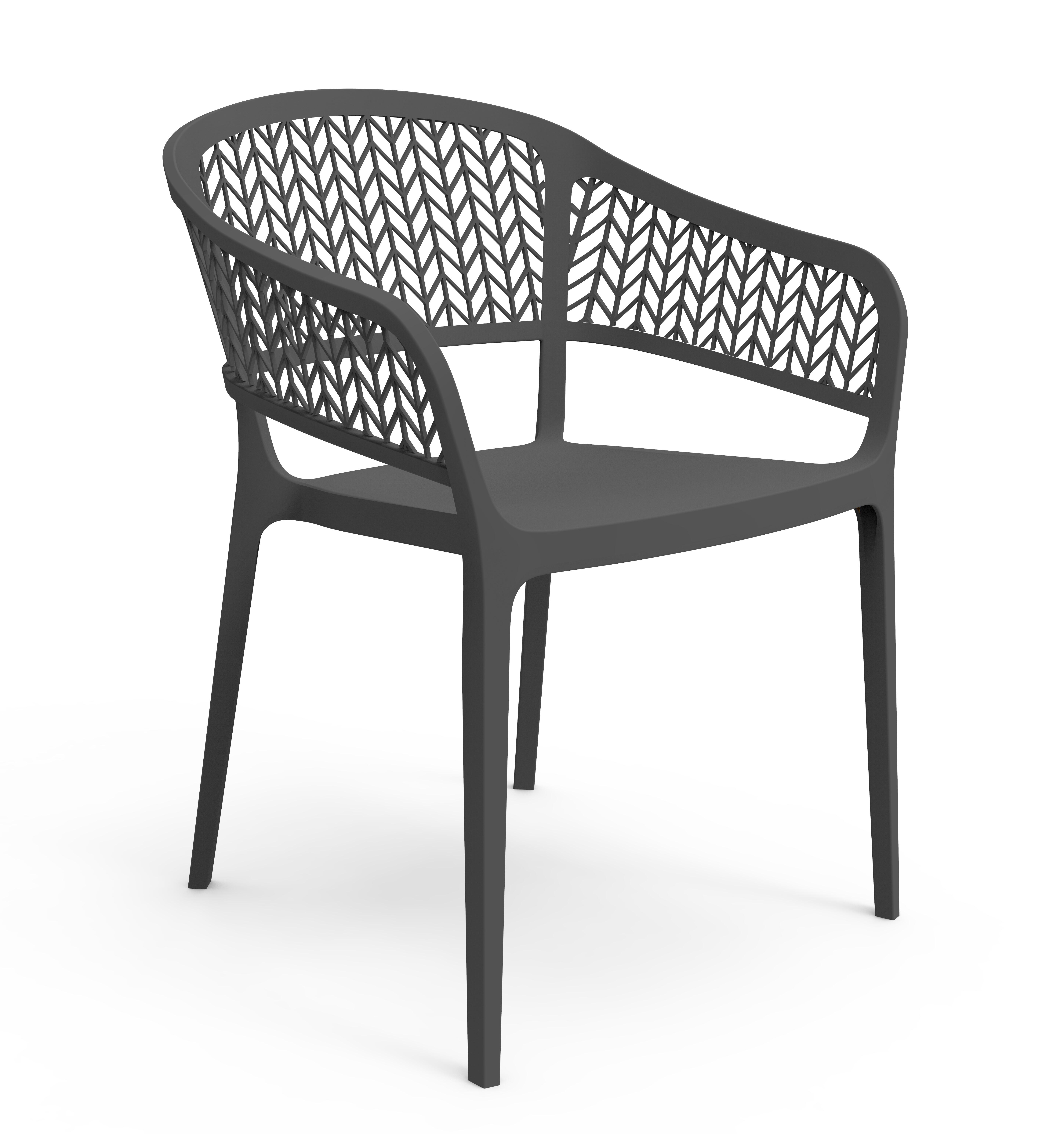 silla jardin de comedor de polipropileno saona gris de 56x78x59 cm