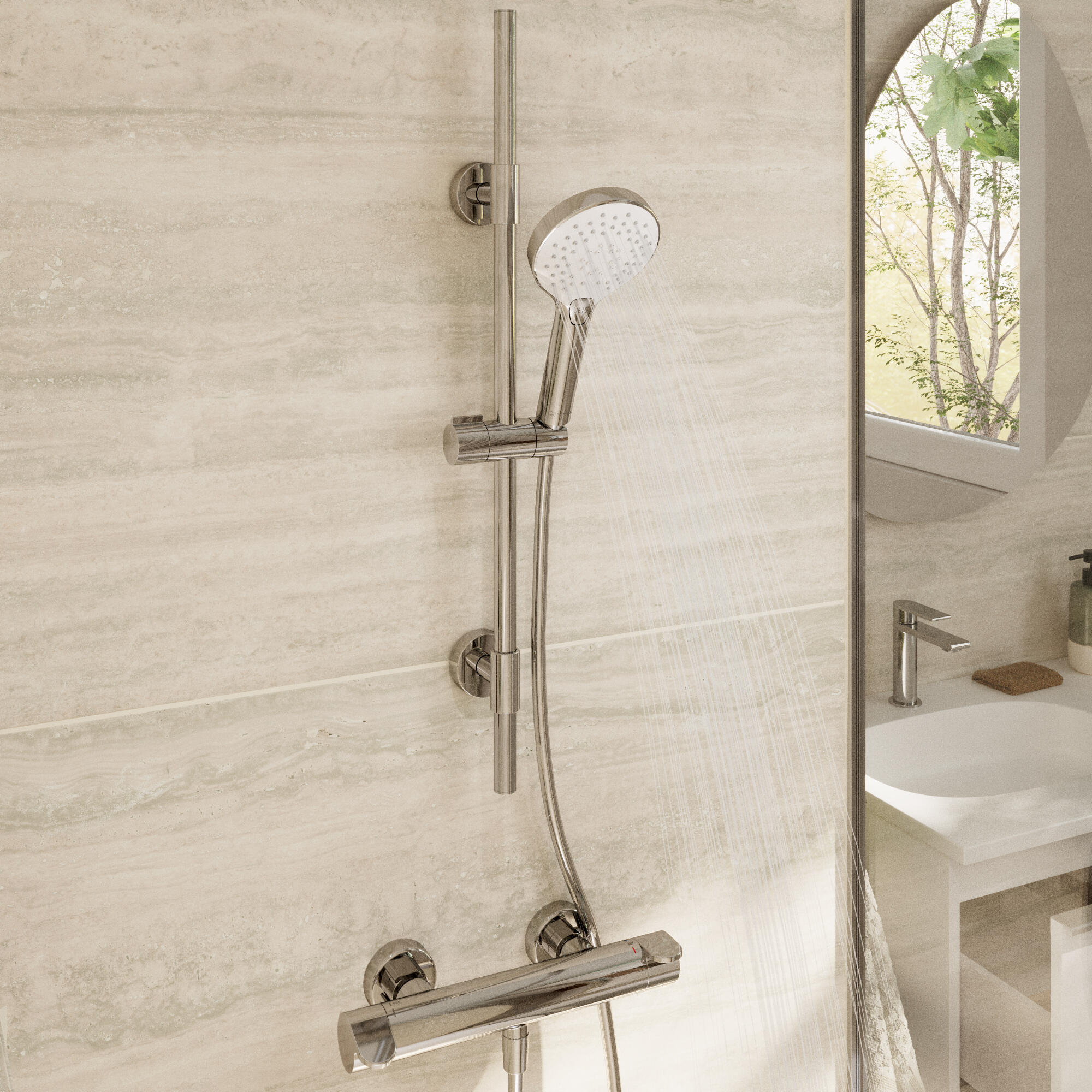 Grifo de ducha termostático SENSEA Icone cromo brillo Zamak - 2