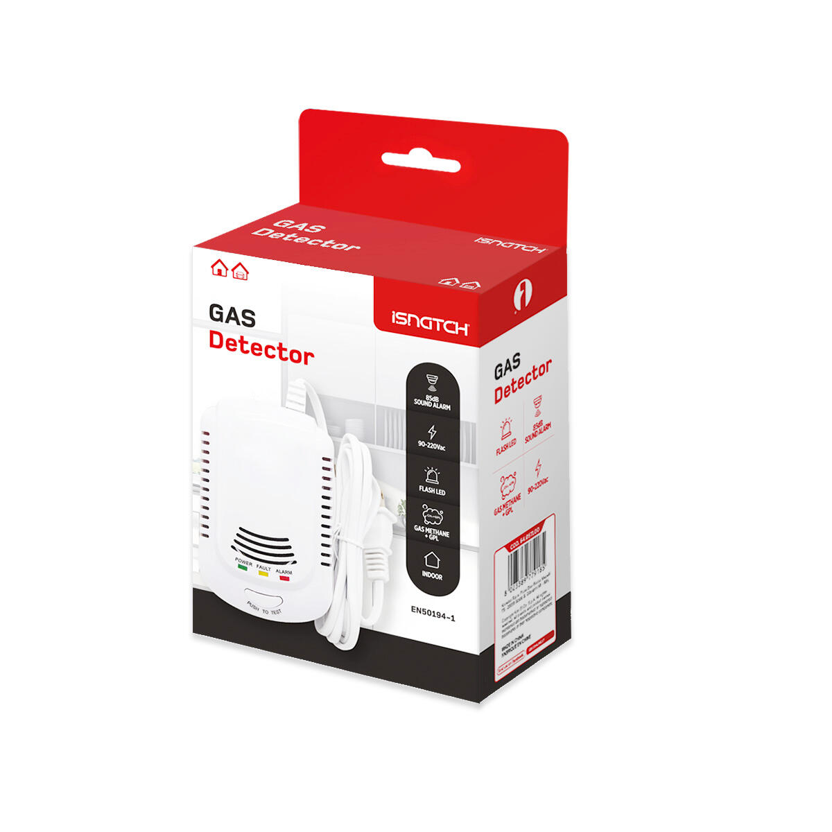 Rilevatore di gas per gpl metano ISNATCH  con cavo - 4