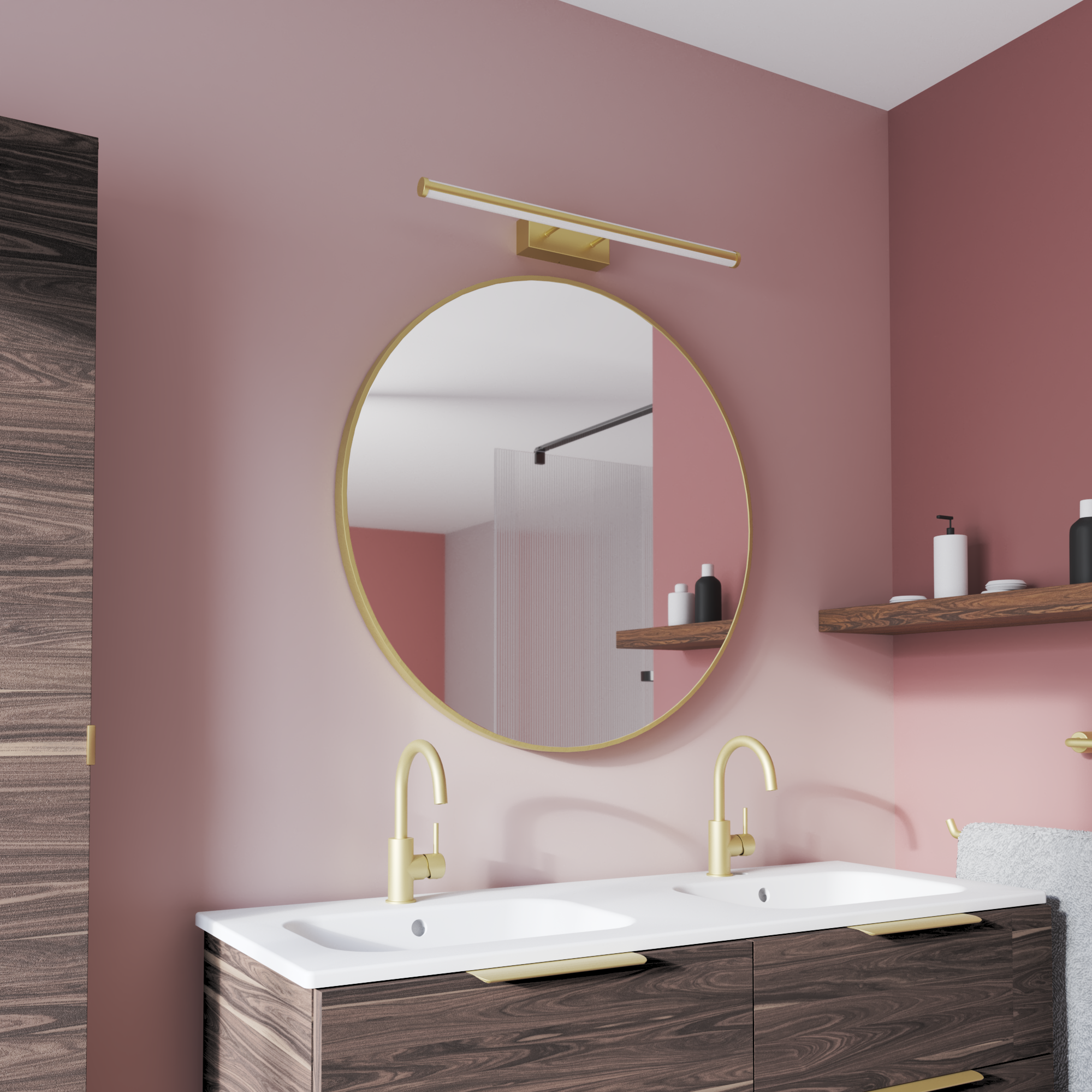 Applique LED salle de bain Gabri, L.60,8 cm blanc chaud / neutre, laiton INSPIRE - 4