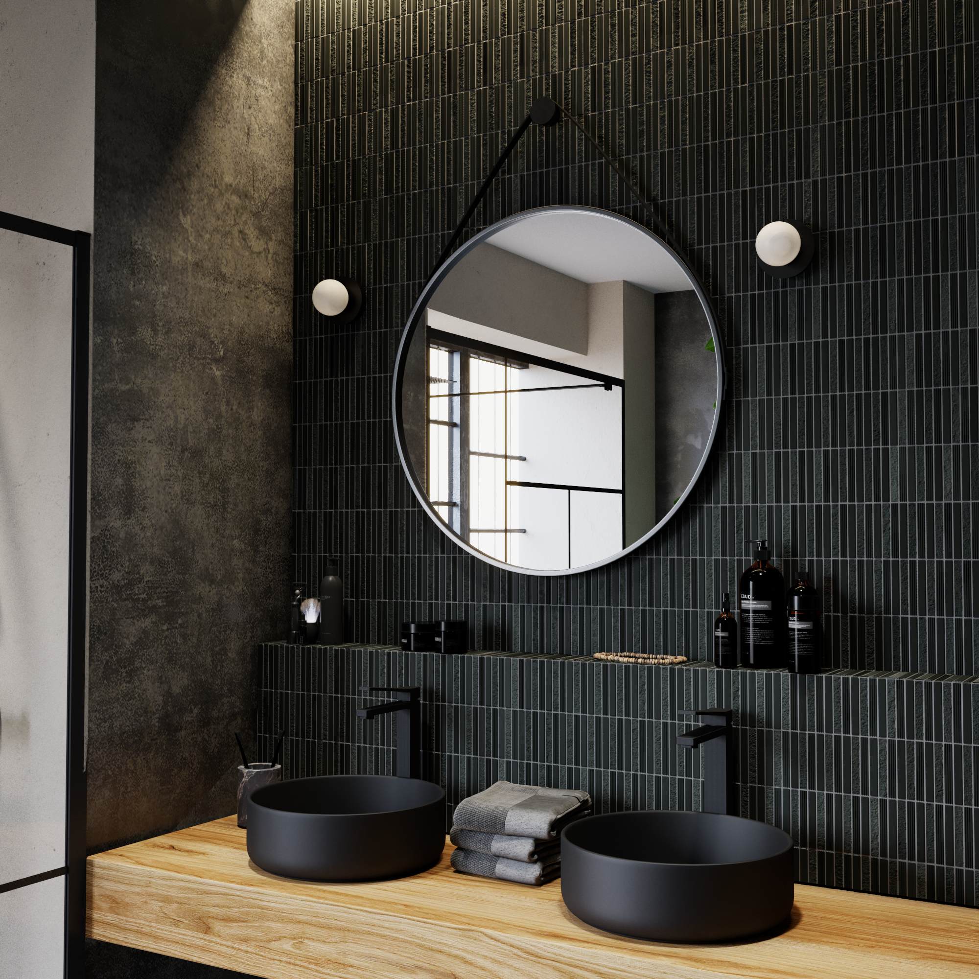 Applique LED salle de bain Kapi 650 lumens blanc neutre, noir INSPIRE - 4