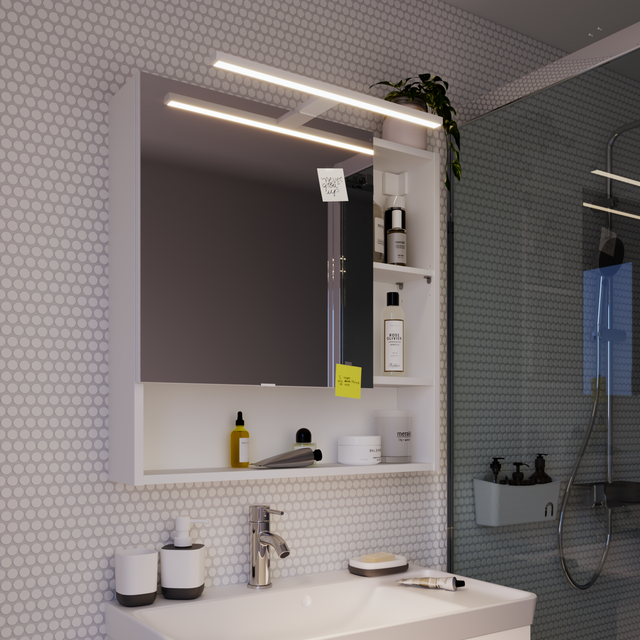 Applique LED salle de bain Slim, L.50 cm, blanc neutre, blanc INSPIRE