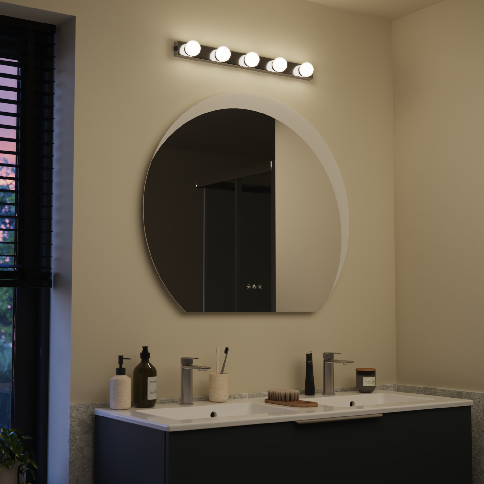 Applique LED salle de bain Lizzled L.60 cm, 5 boules, chrome INSPIRE - 2