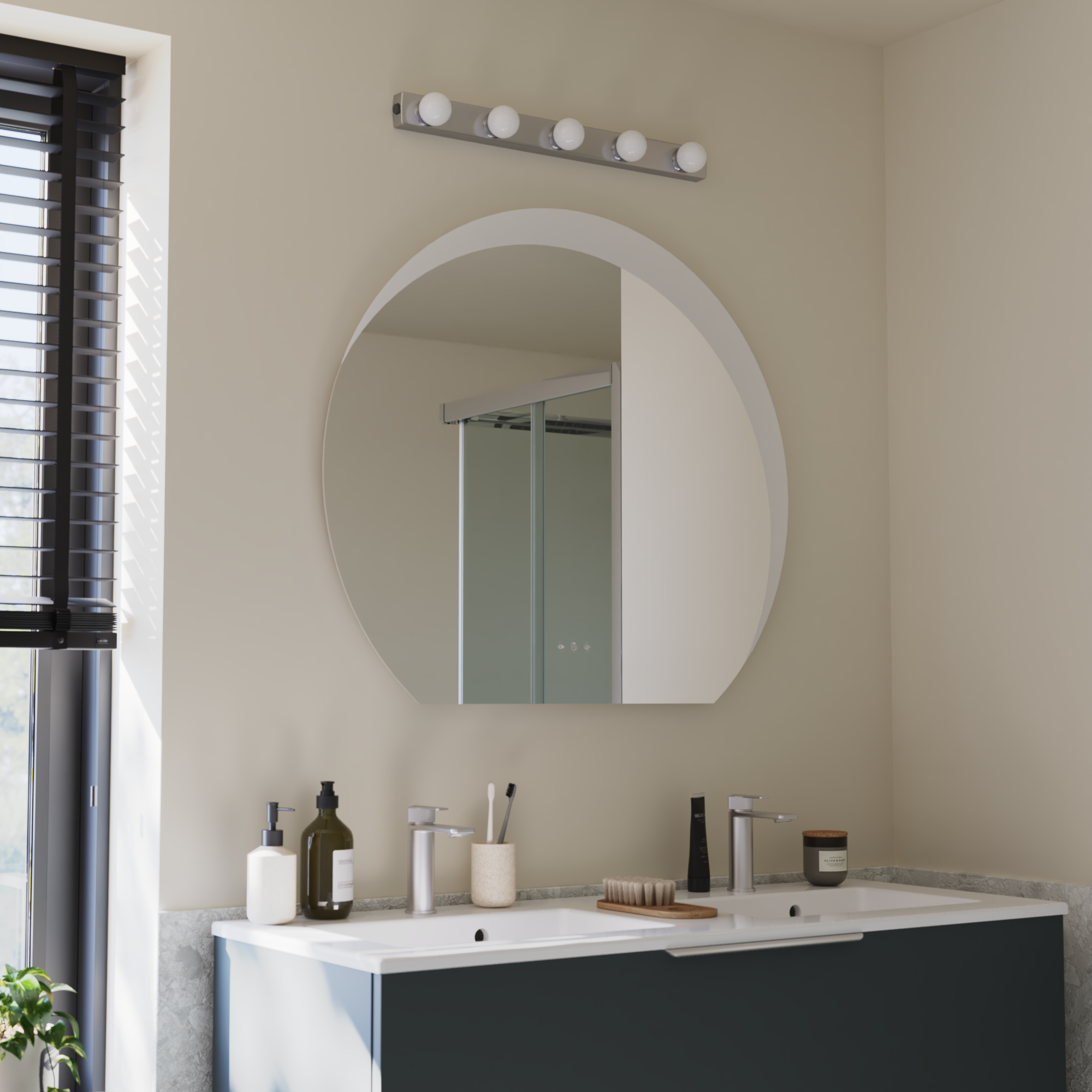 Applique LED salle de bain Lizzled L.60 cm, 5 boules, chrome INSPIRE - 3