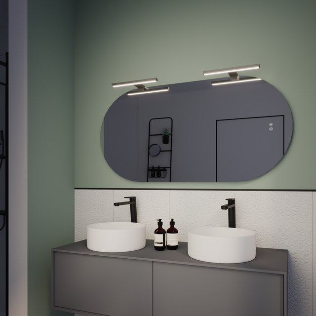 Applique LED salle de bain Slim, L.30 cm, blanc neutre, noir INSPIRE