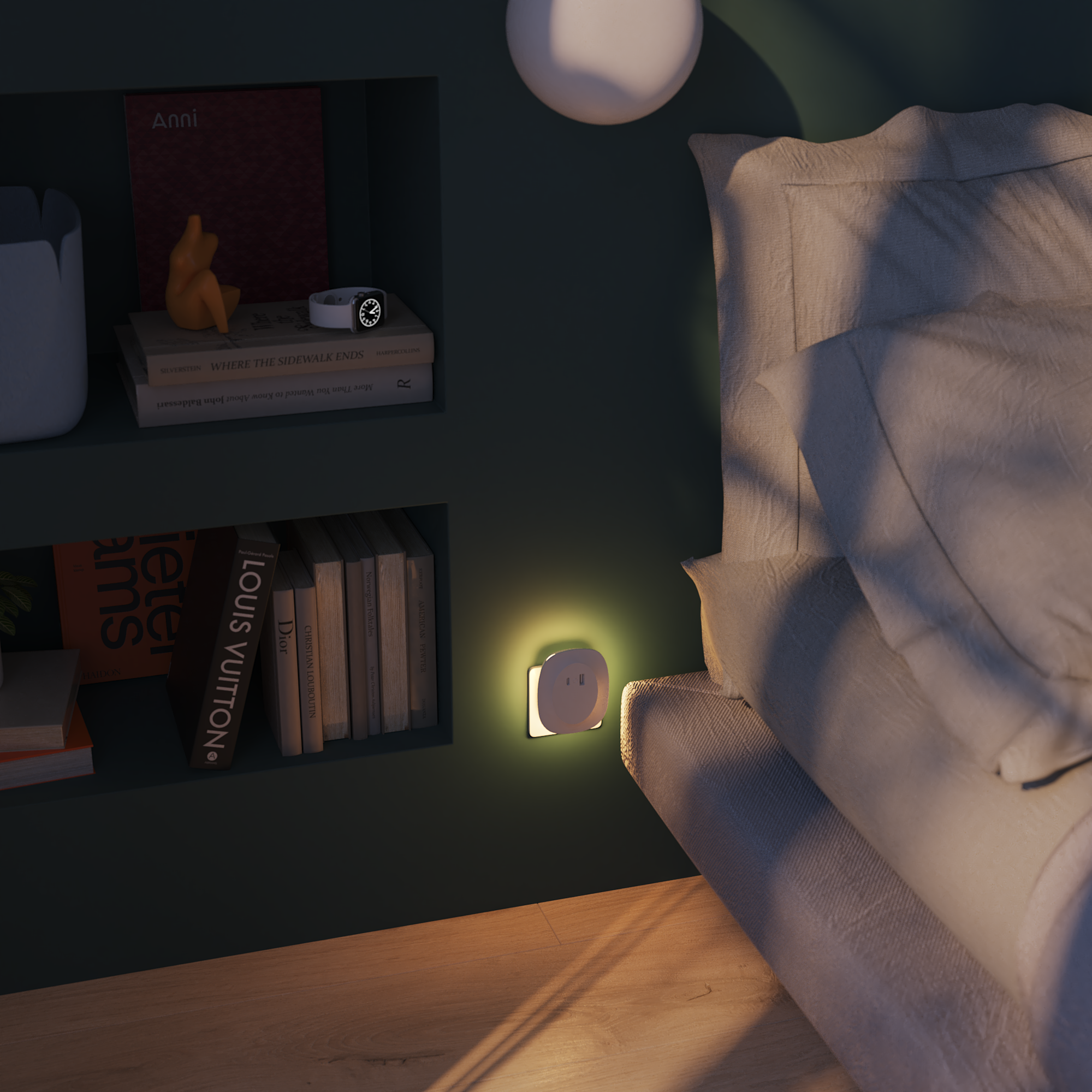 Veilleuse Dujo blanc, H.9.6 cm - 2