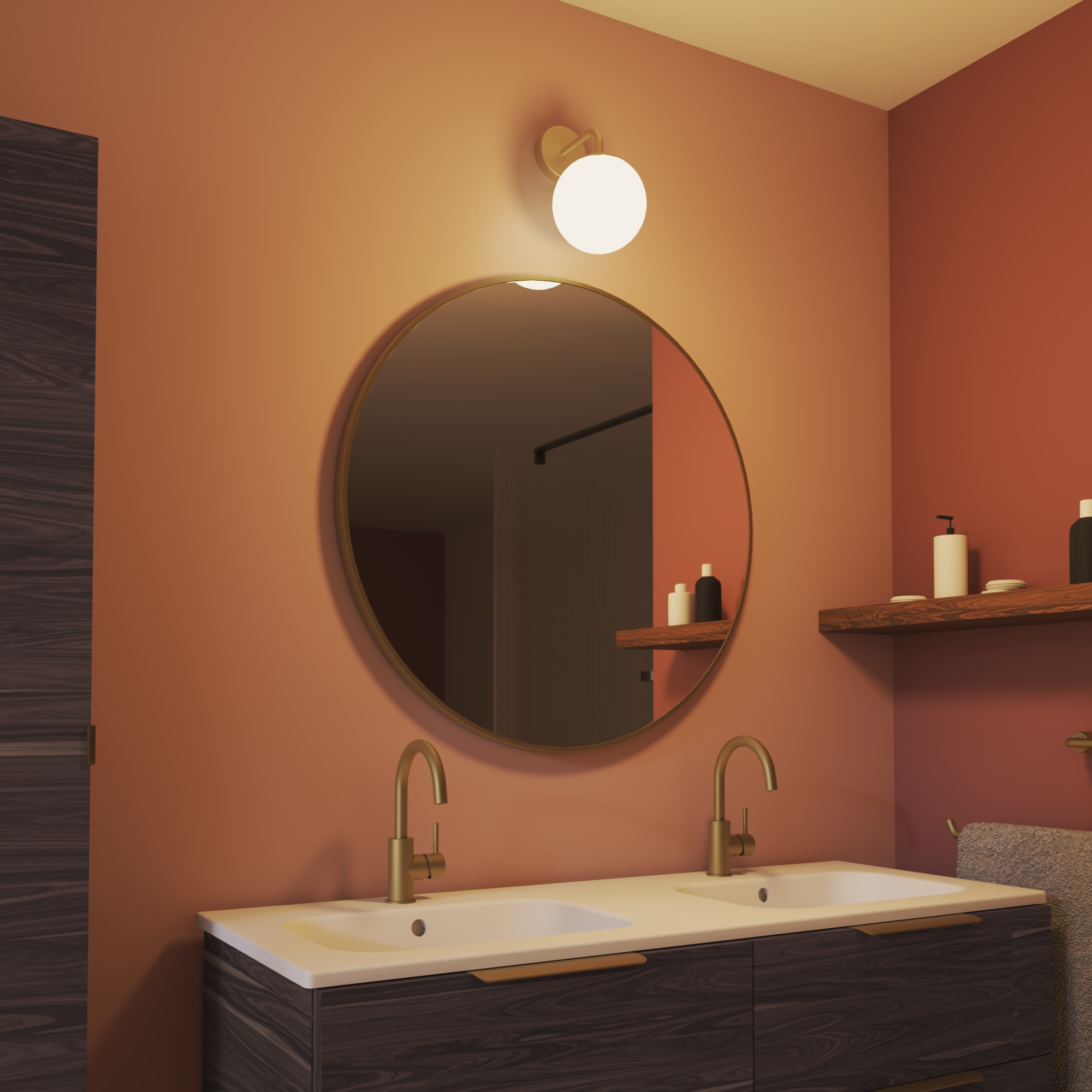 Applique salle de bain Dralo E14, laiton INSPIRE - 2