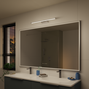 Applique LED salle de bain Gabri, L.60,8 cm blanc chaud / neutre, chrome INSPIRE Leroy Merlin Les bons plans des petits projets avant l'été