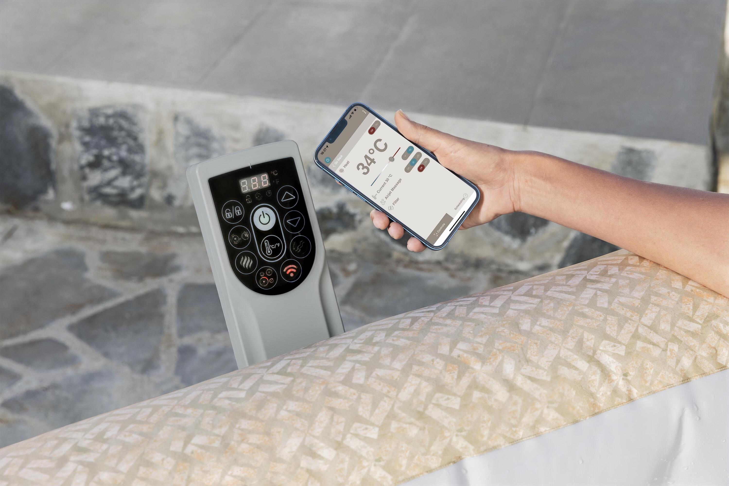 Spa gonflable ROME ENERGYSENSE ULTRA FIT SMART 7P BESTWAY, carré - 7