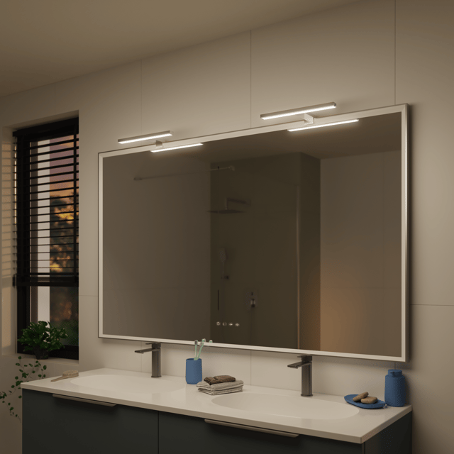 Applique LED salle de bain Slim, L.30 cm, blanc neutre, chrome INSPIRE