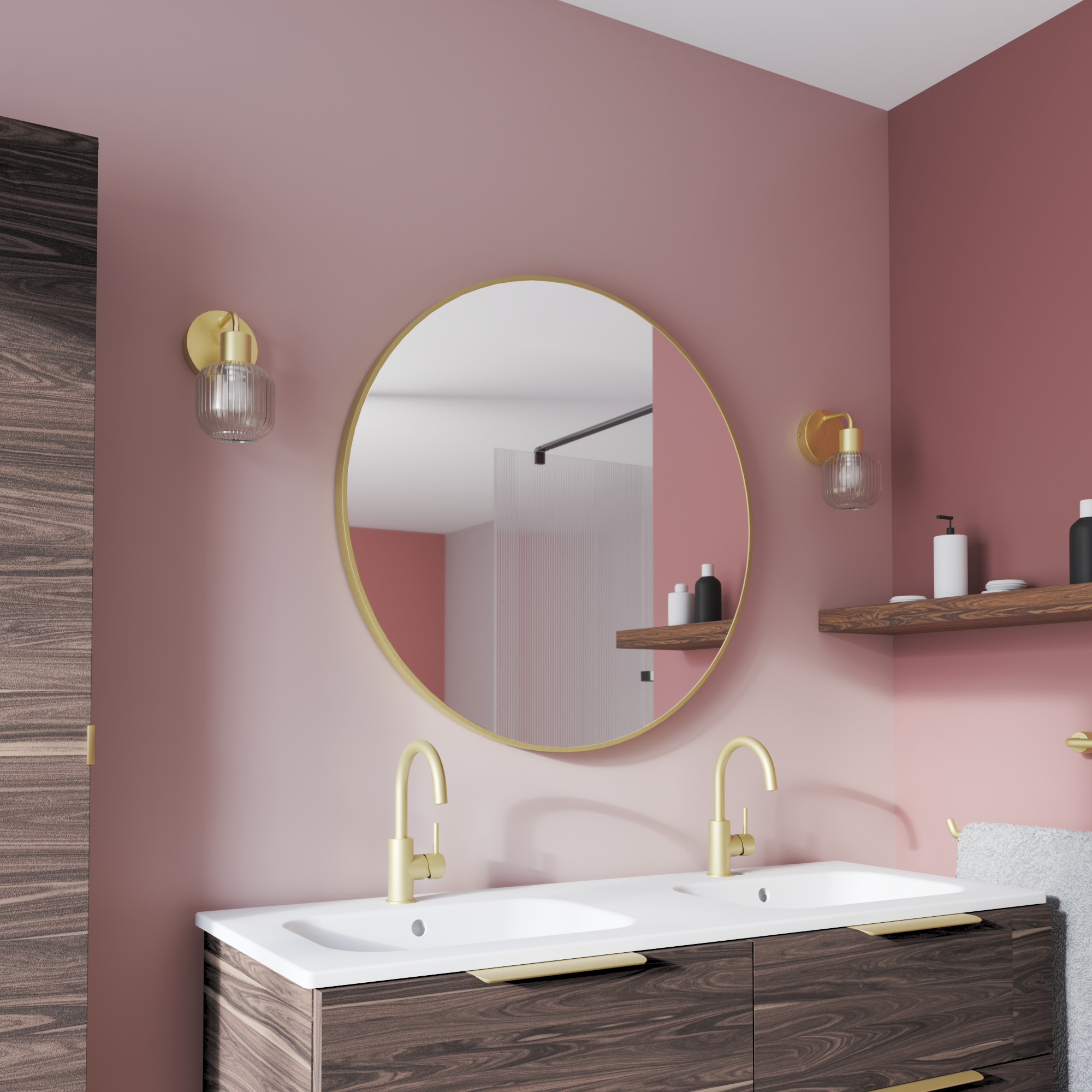 Applique Dipsy glamour ottone paralume trasparente IP44 E14 INSPIRE - 6