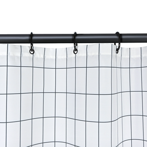 Tenda Da Doccia In Poliestere Con Occhielli Integrati 180x200 Cm Terra Di Siena Nera Tendance 62308177