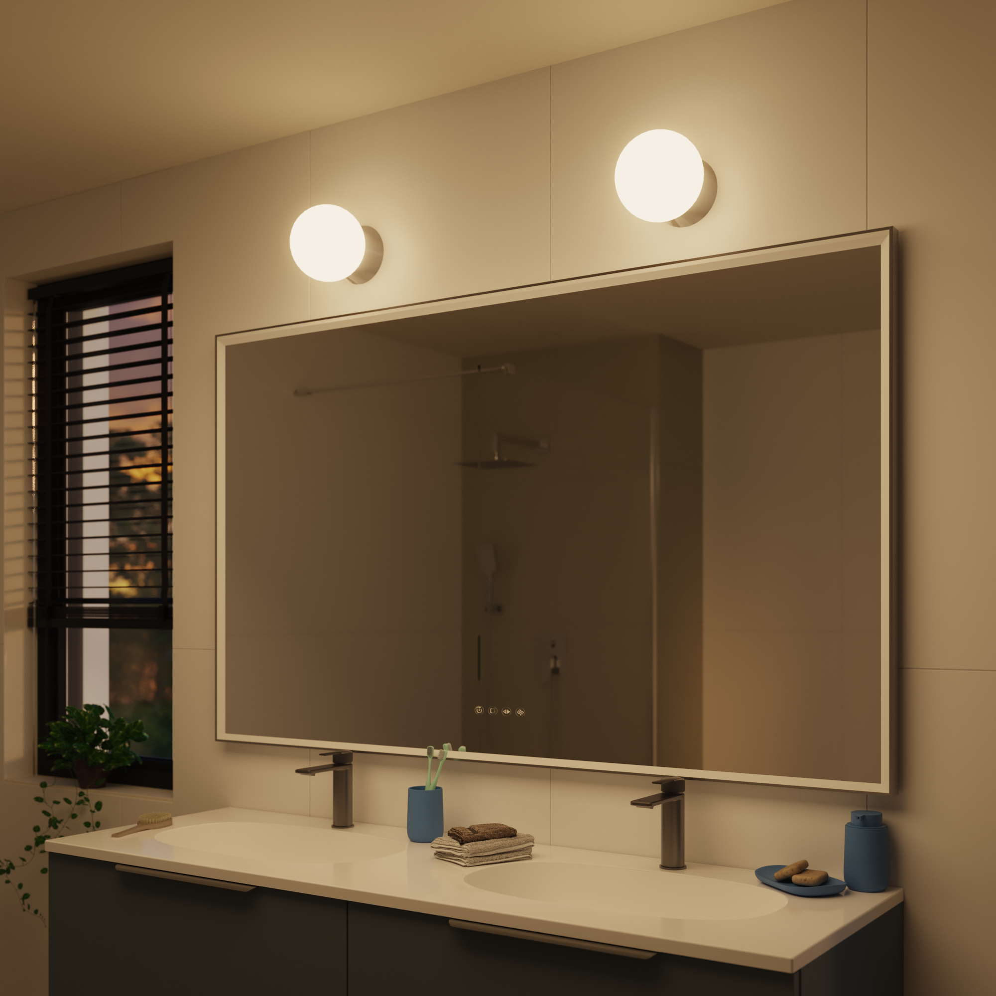 Plafonnier salle de bain Inti E27, D.15 cm, nickel INSPIRE - 2