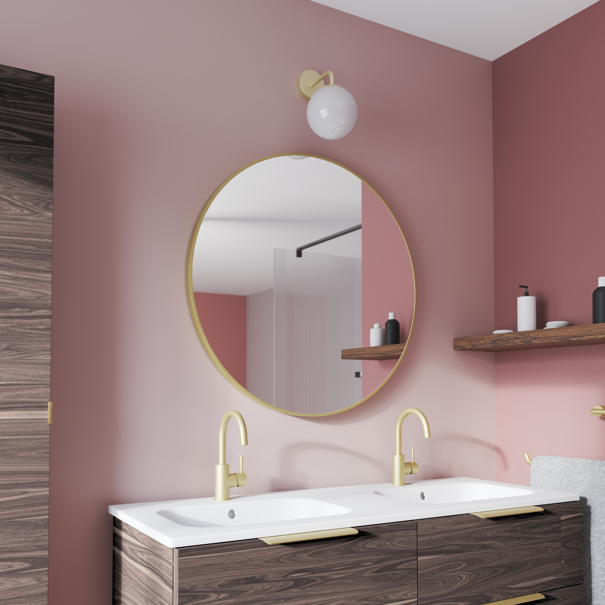 Applique salle de bain Dralo E14, laiton INSPIRE - 6