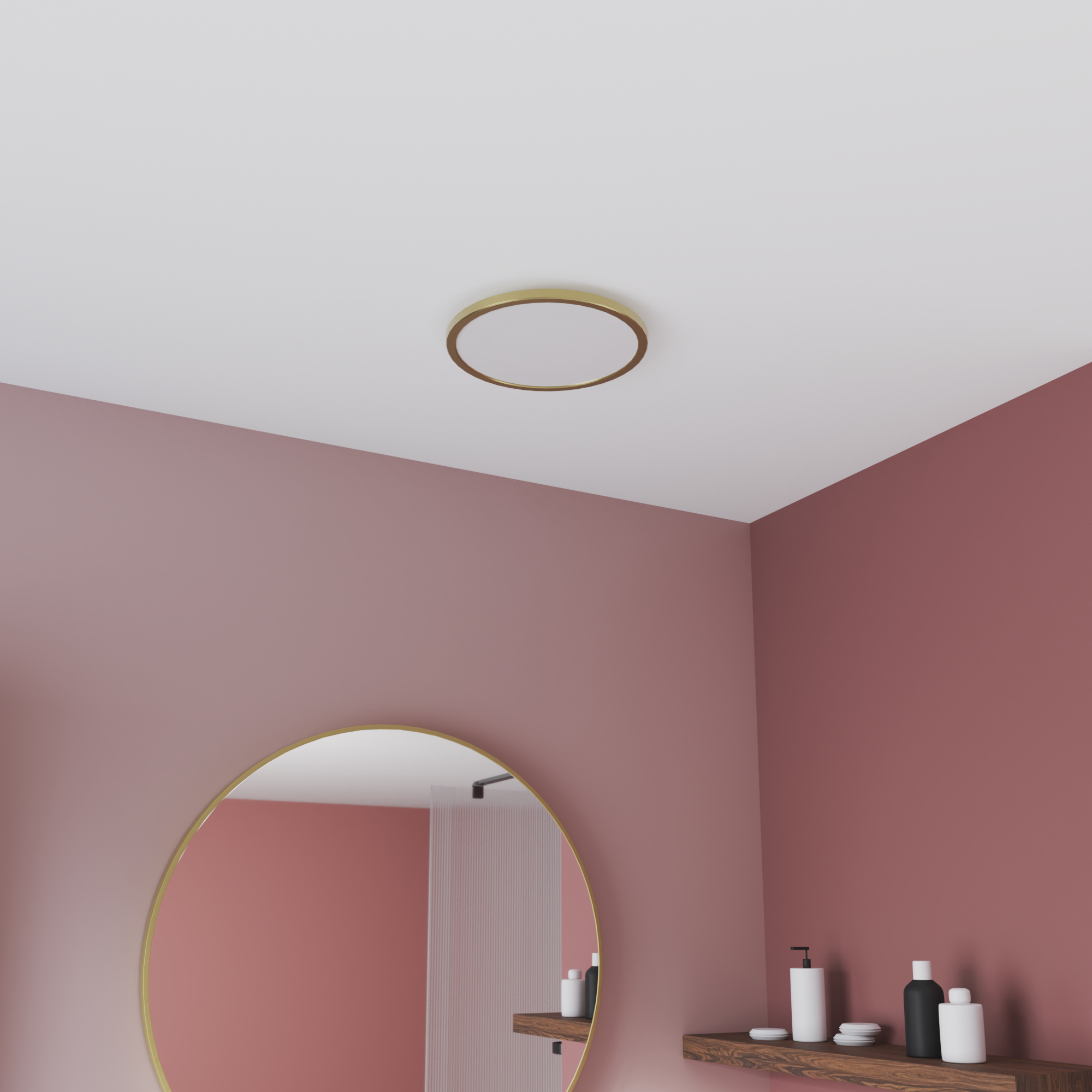 Plafón INSPIRE Módulo LED 1700 lm dorado 29 cm blanco | Leroy Merlin