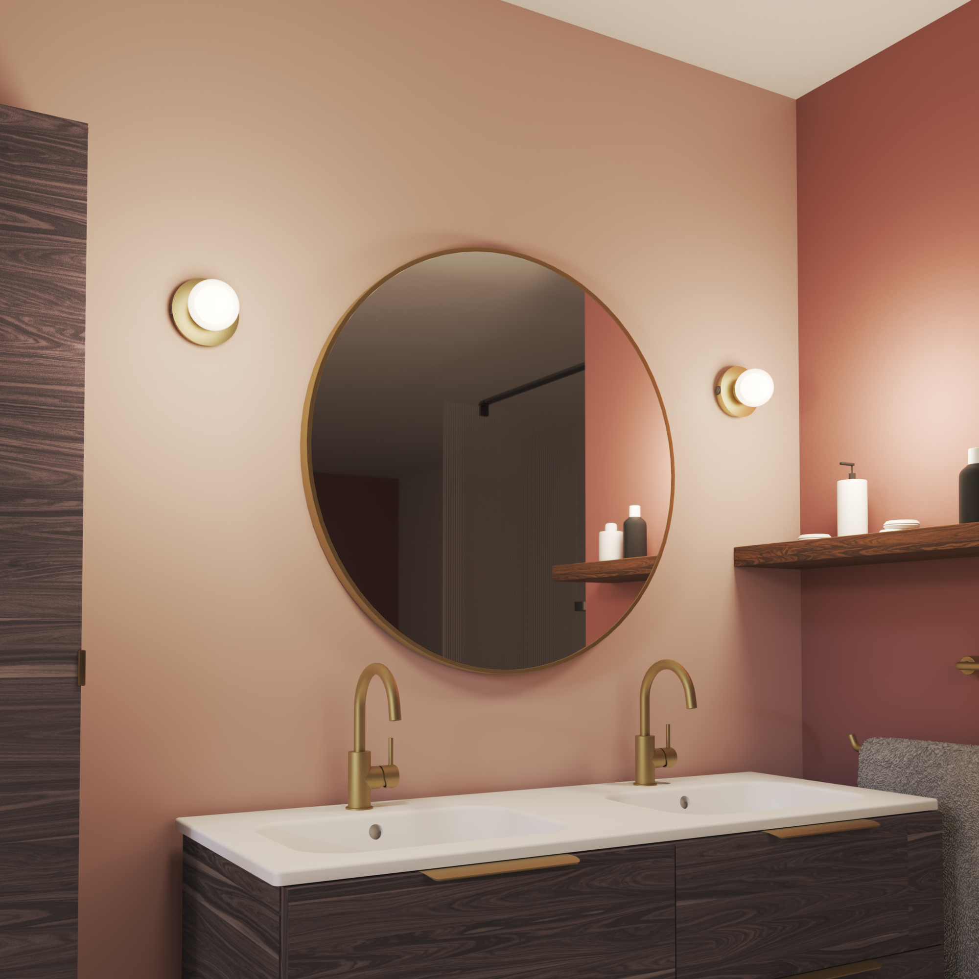 Applique LED salle de bain Kapi 650 lumens blanc neutre, laiton INSPIRE - 5