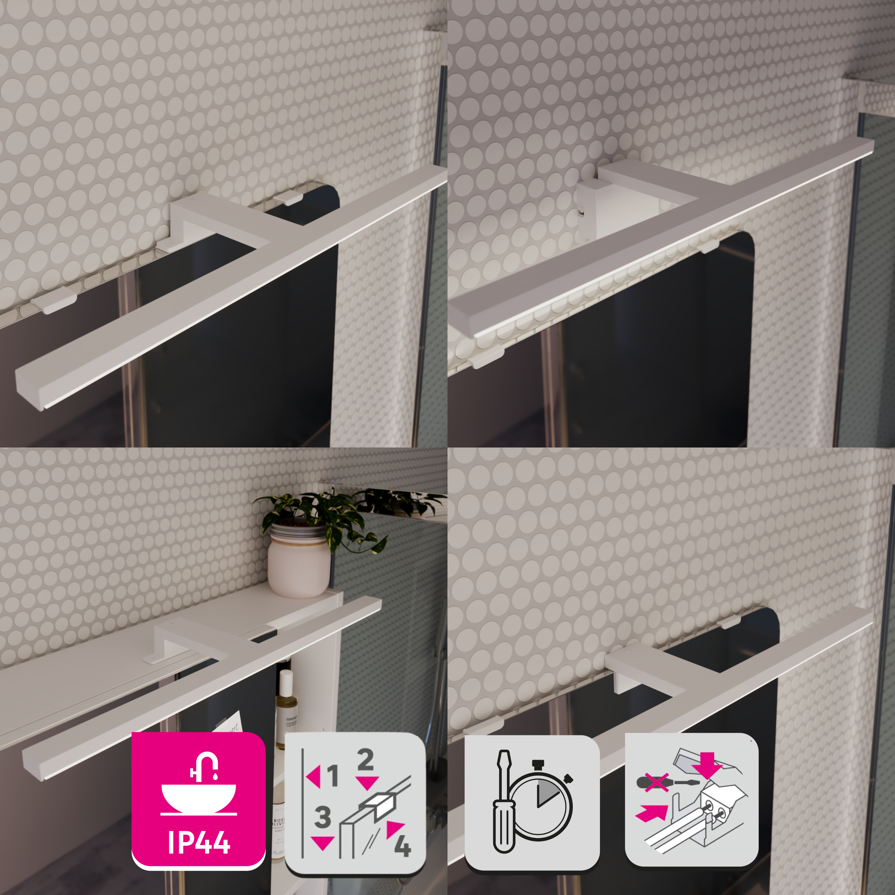 Kinkiet Slim biały 50 cm IP44 LED Inspire - 4