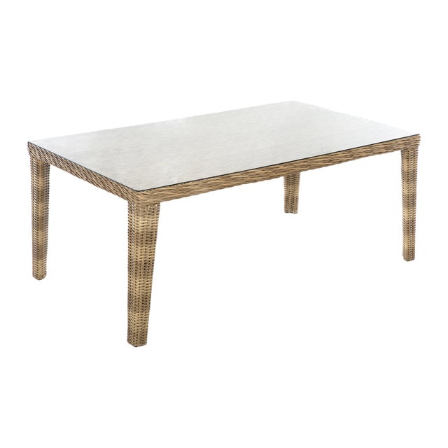 Tavolo da pranzo per giardino Bermuda in alluminio con piano in vetro per 6 persone 182x102cm