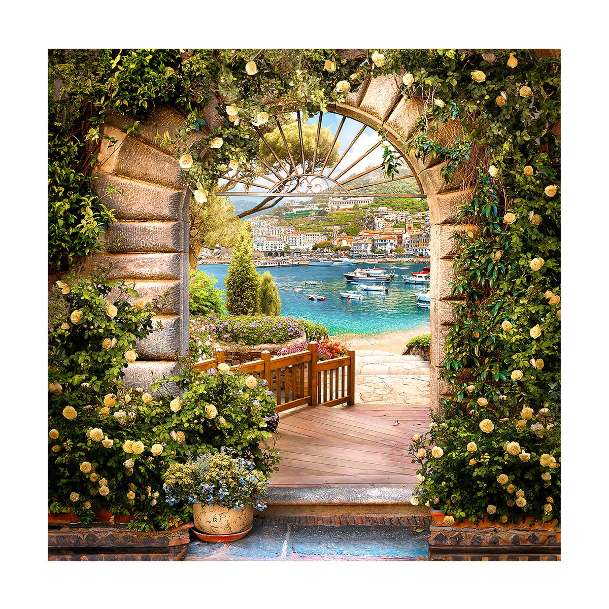Obraz na szkle Portofino 30 x 30 cm