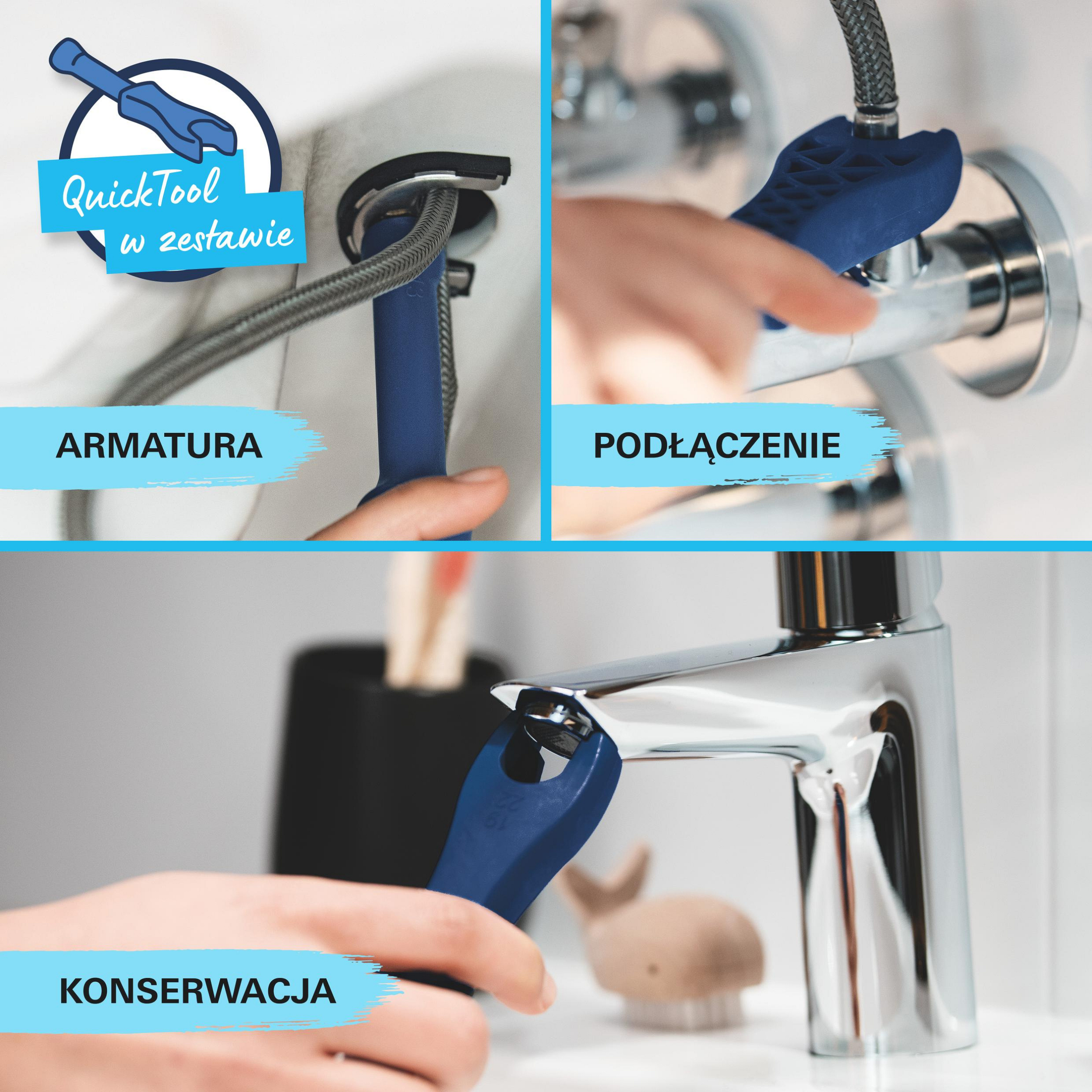 Bateria umywalkowa czarna Clova Puls 20 cm Grohe - 11