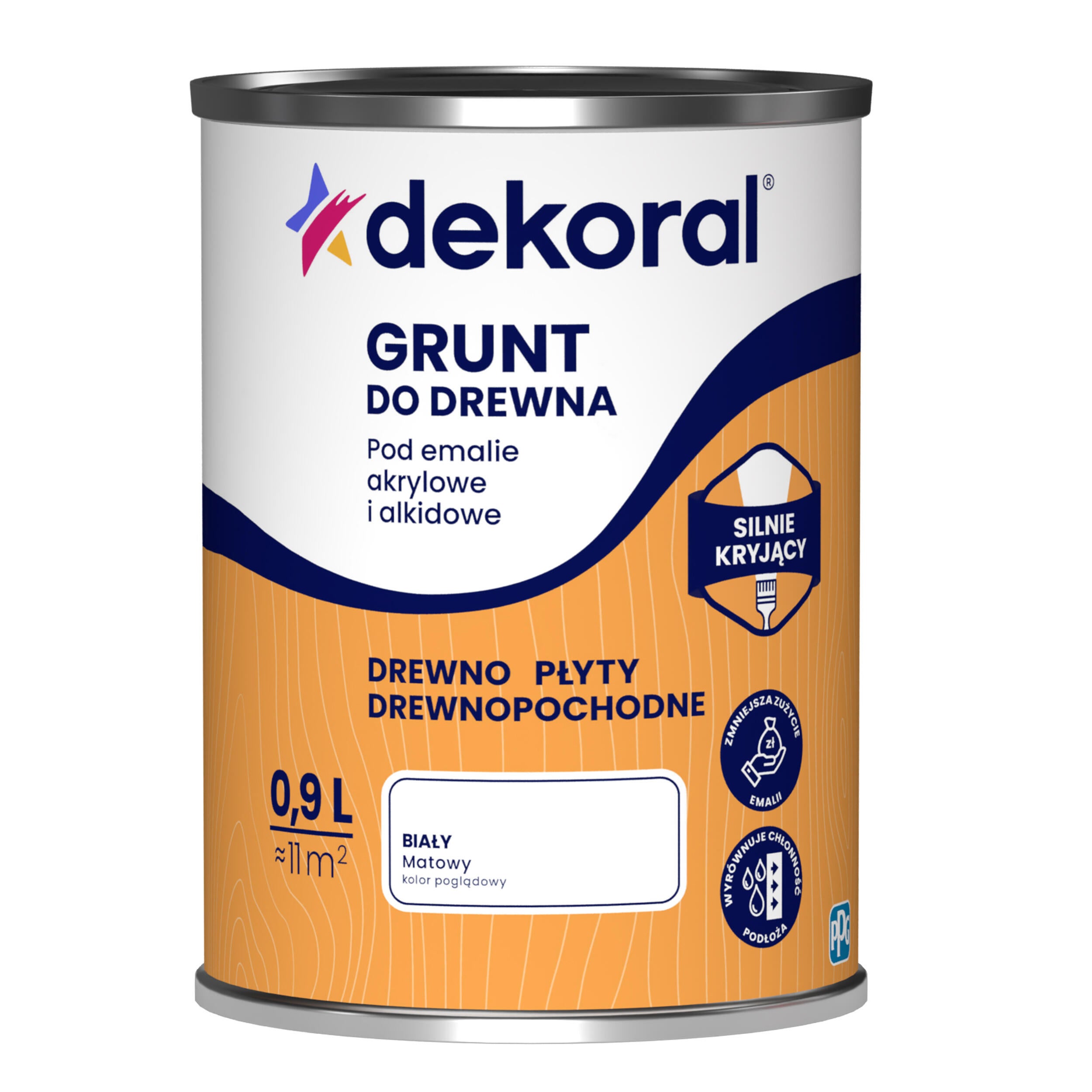 Grunt do drewna GRUNTOMAL 0.9 l Biały kryjący DEKORAL
