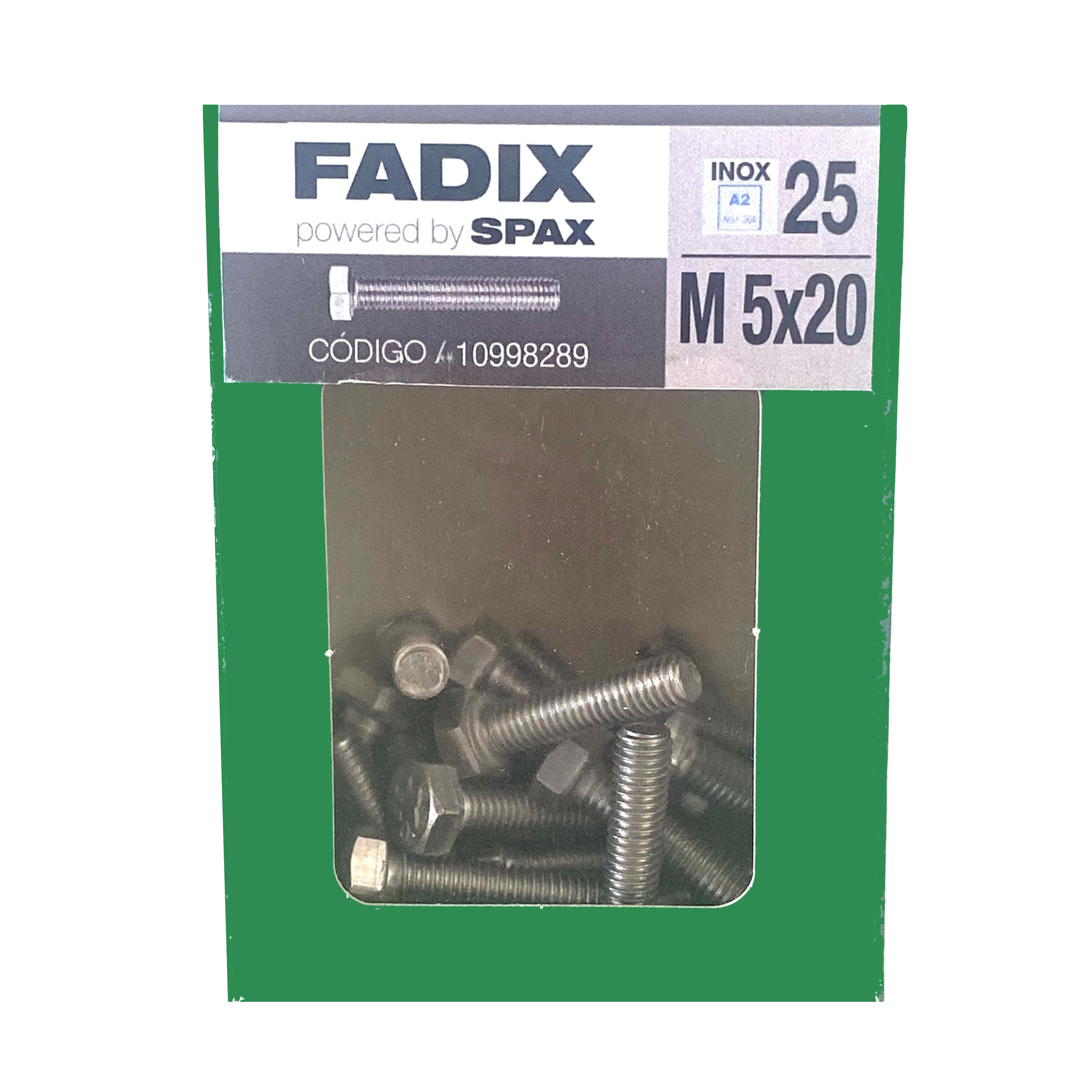 TORNILLOS ROSCA MÉTRICA HEXAGONAL ACERO INOXIDABLE 5X20MM. 25UDS - 2