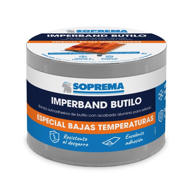 BANDA AUTOADHESIVA IMPERBAND BUTILO GRIS PIZARRA 10 CM 10 M