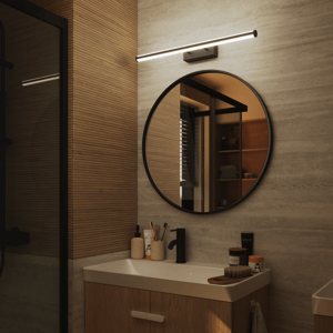 Applique LED salle de bain Gabri, L.60,8 cm blanc chaud / neutre, noir INSPIRE Leroy Merlin Les bons plans des petits projets avant l'été